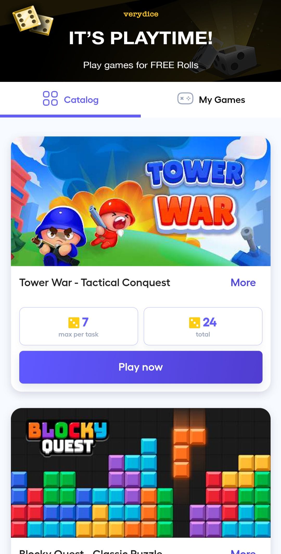 verydice Play Games