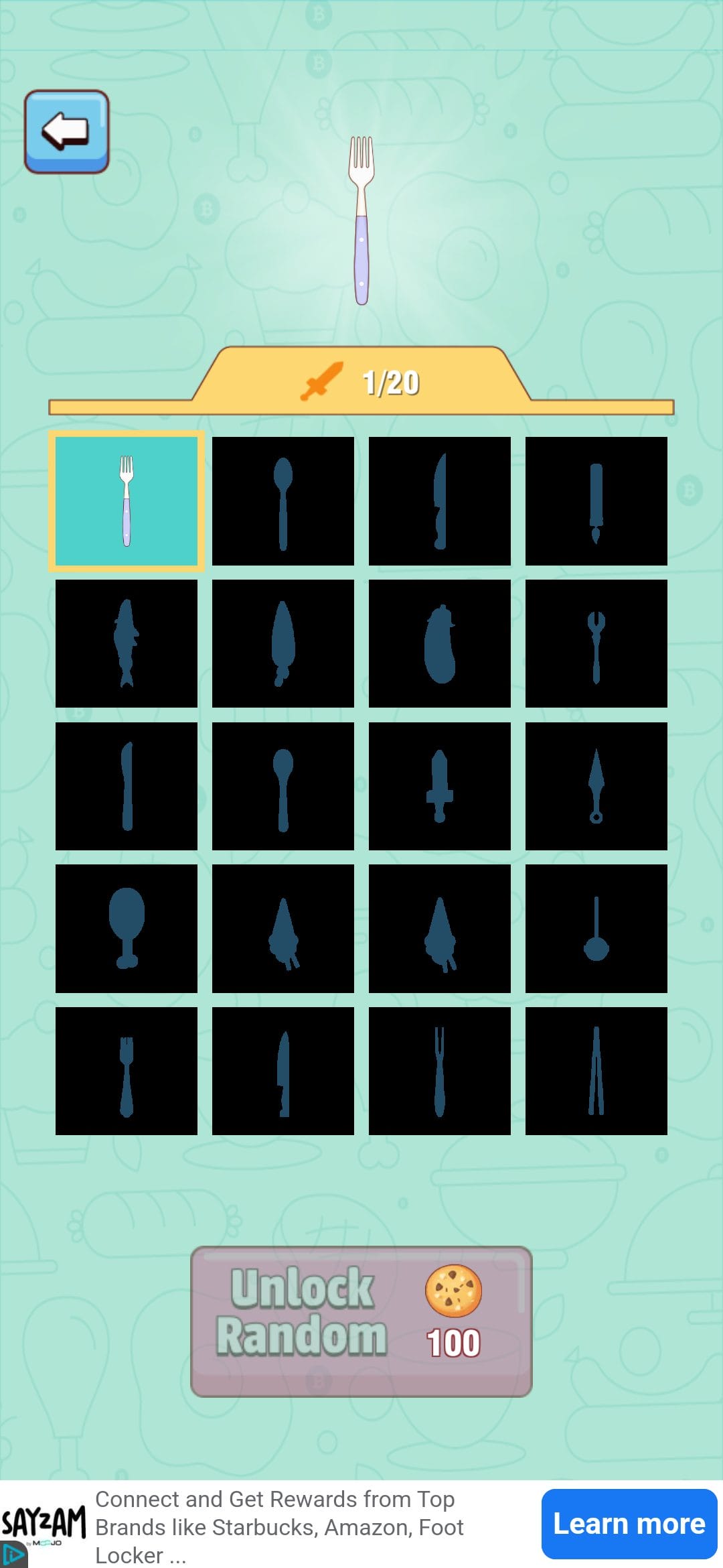 Bitcoin Food Fight choose a knive