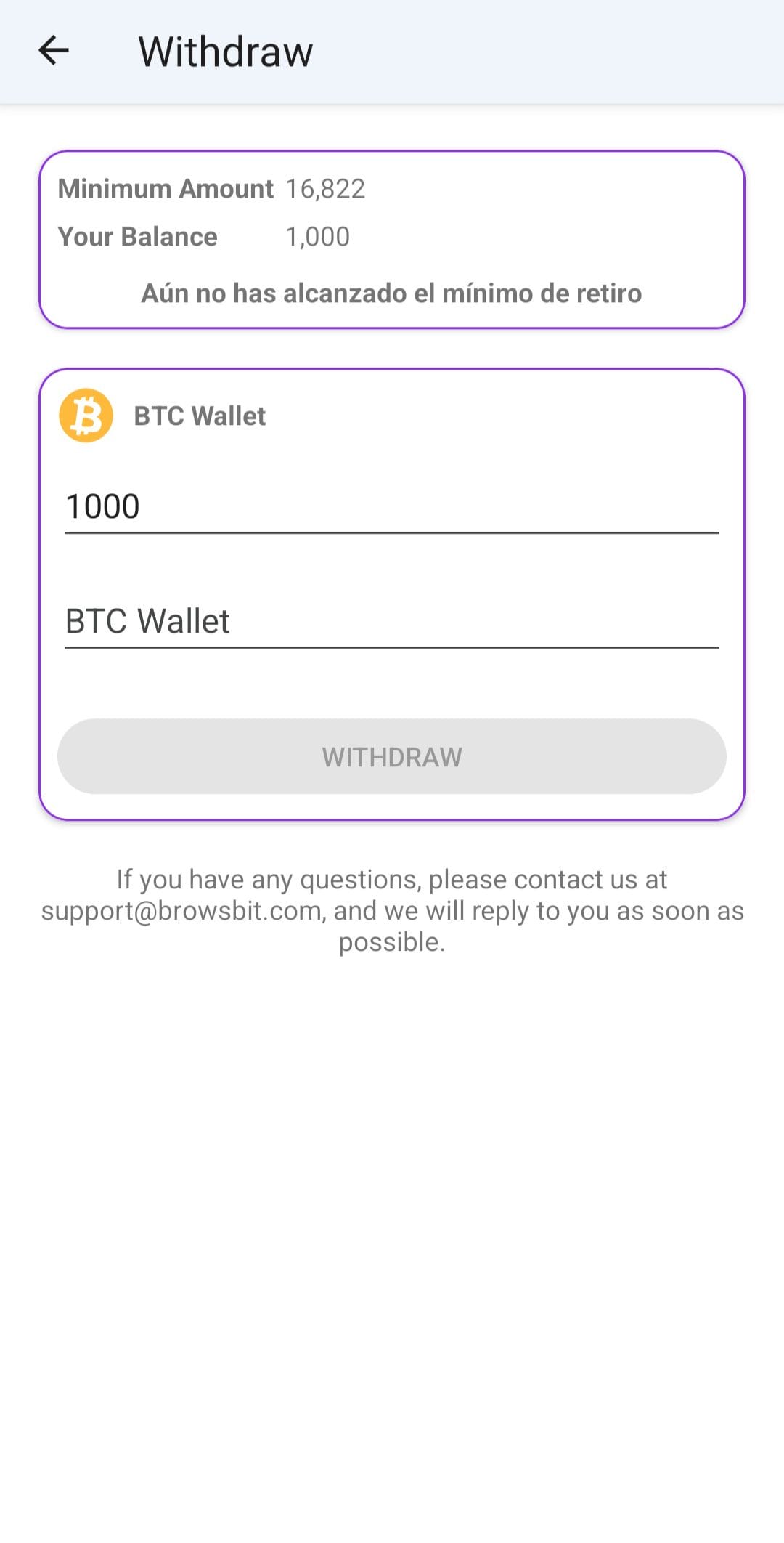 Browsbit Withdrawal Crypto