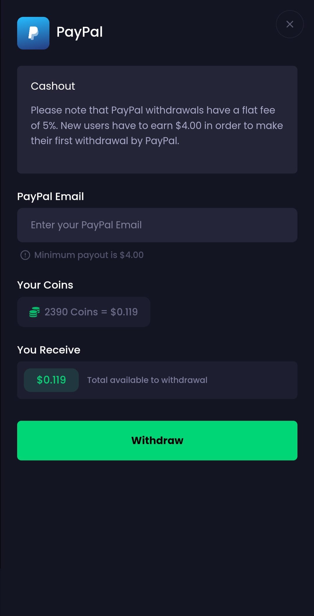 Fastcash PayPal