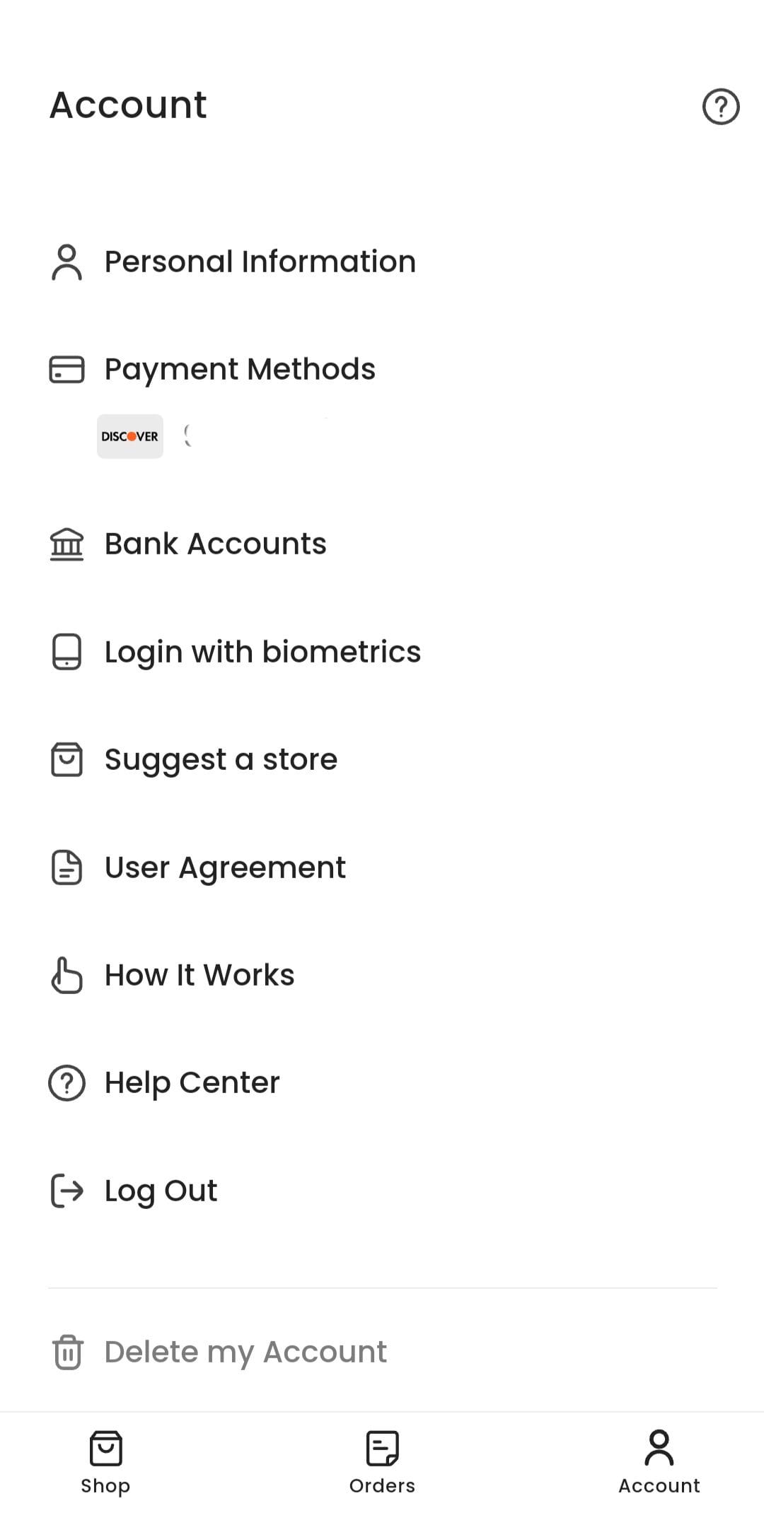 Four Profile Menu