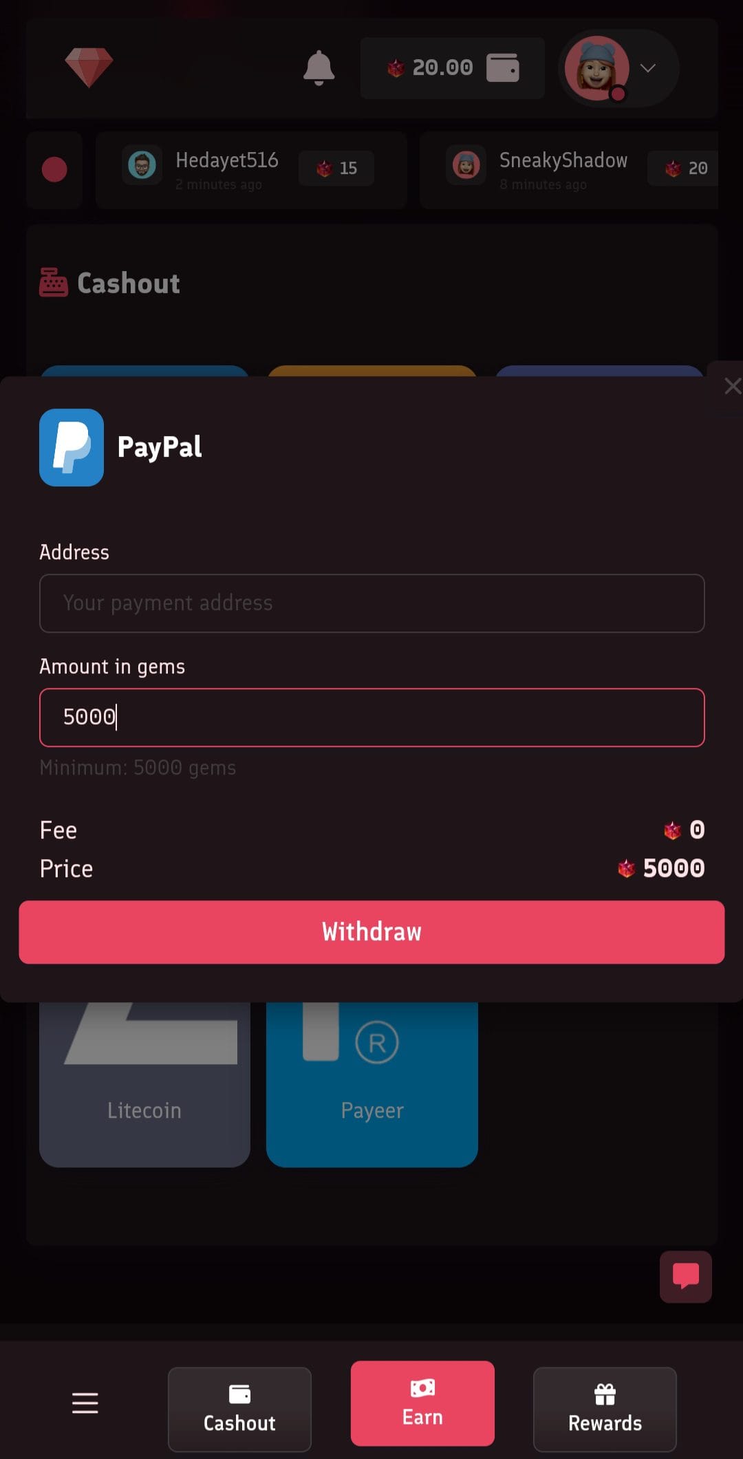 Freegem PayPal