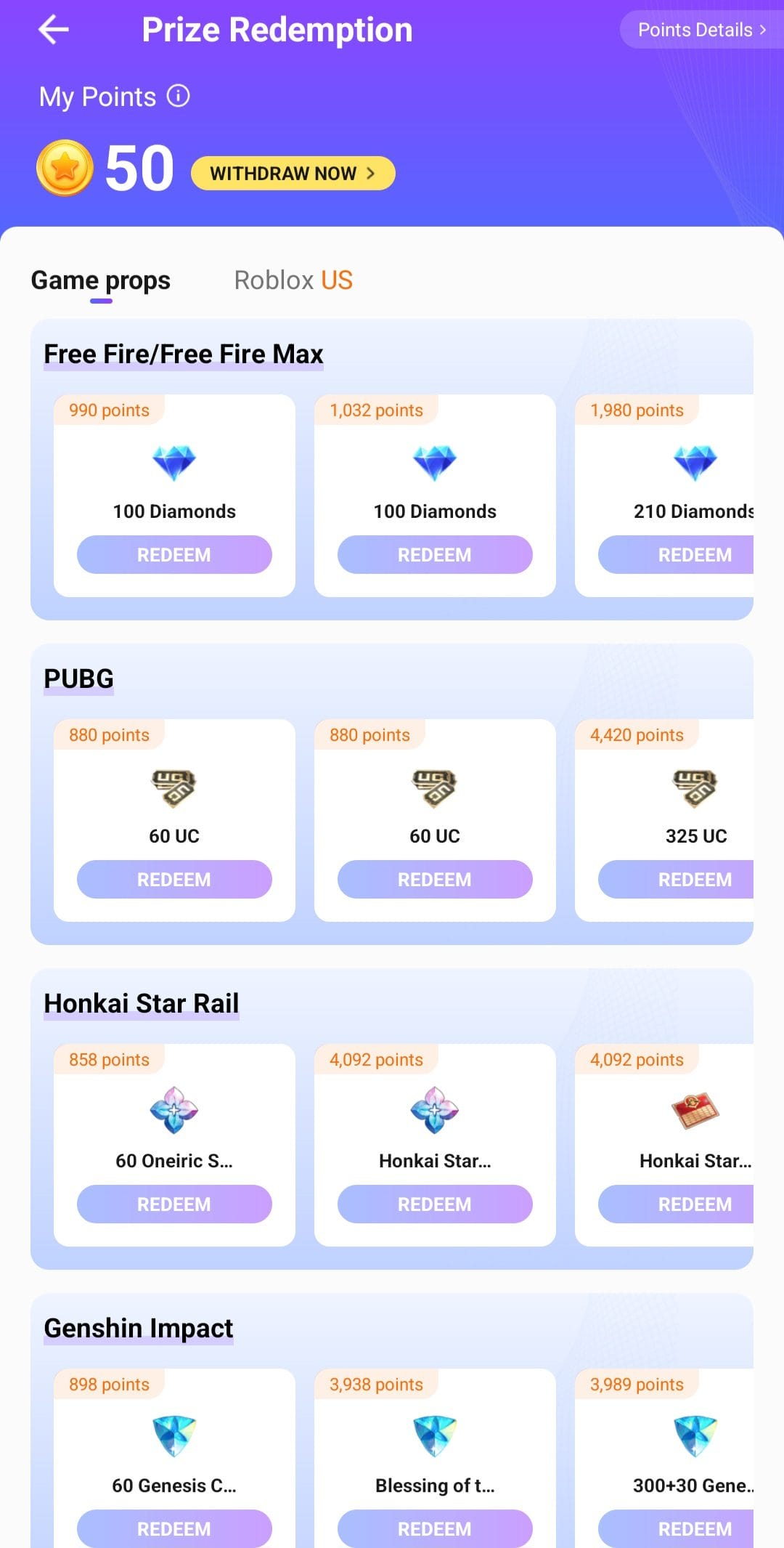 JOYit Redeem for Game Diamonds
