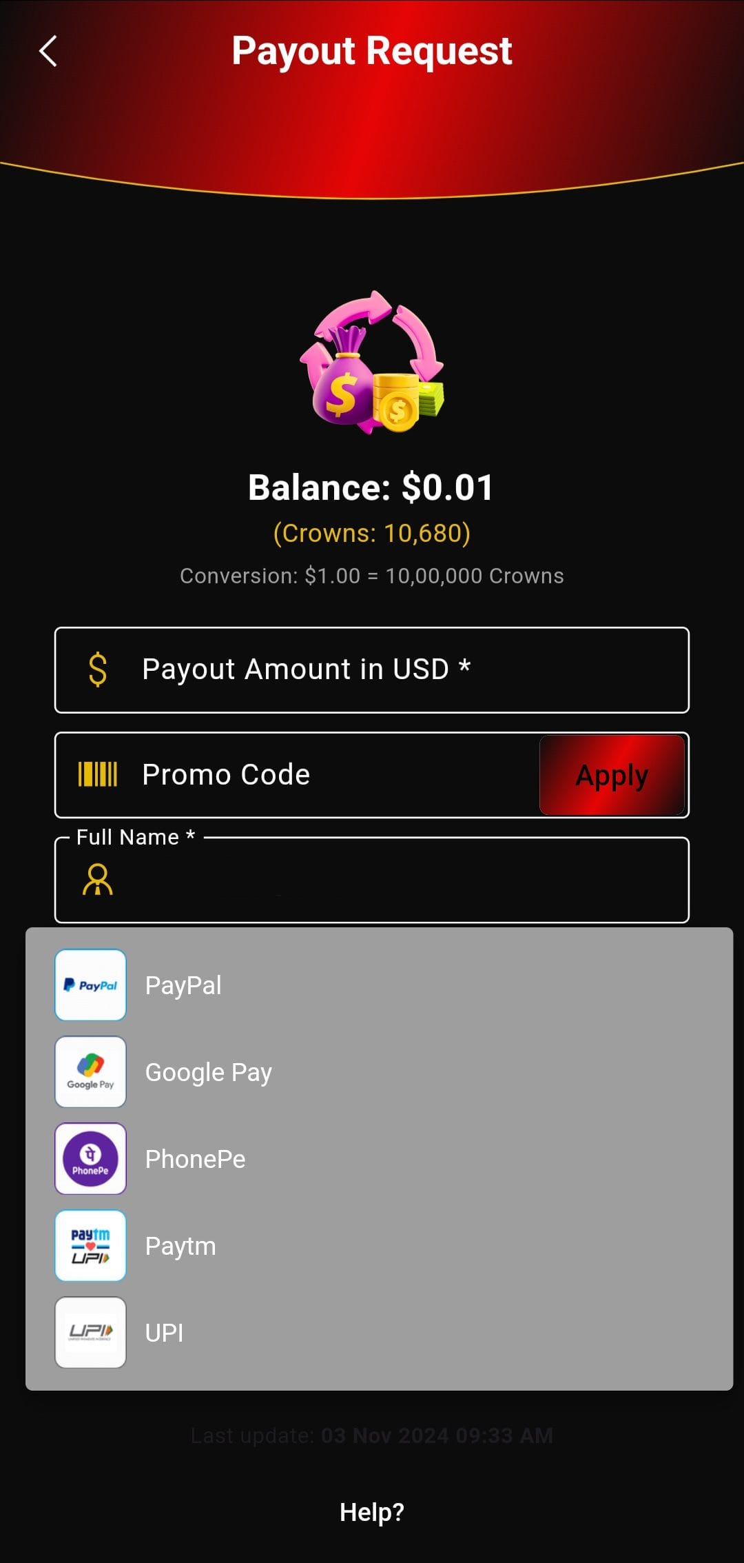 Lucky Queen Redeem PayPal