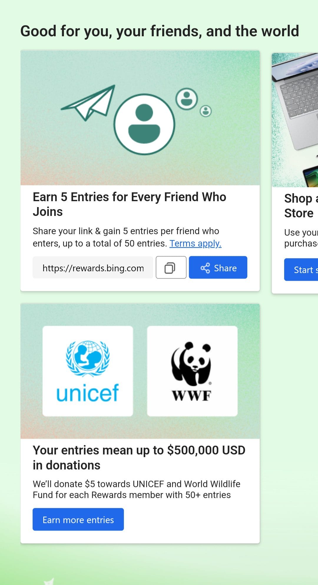 Microsoft Rewards Sweepstakes Entry