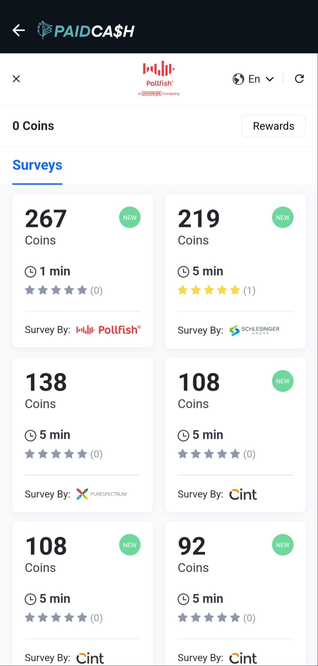 PaidCash Pollfish Surveys