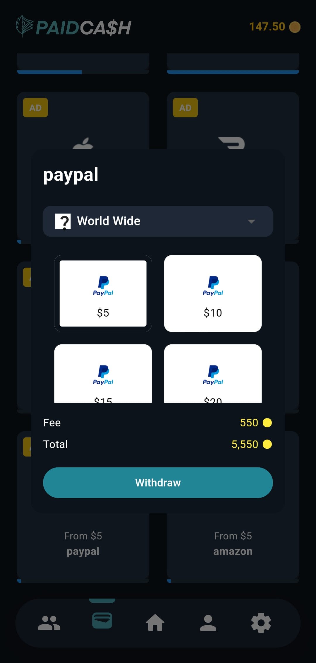 PaidCash Paypal
