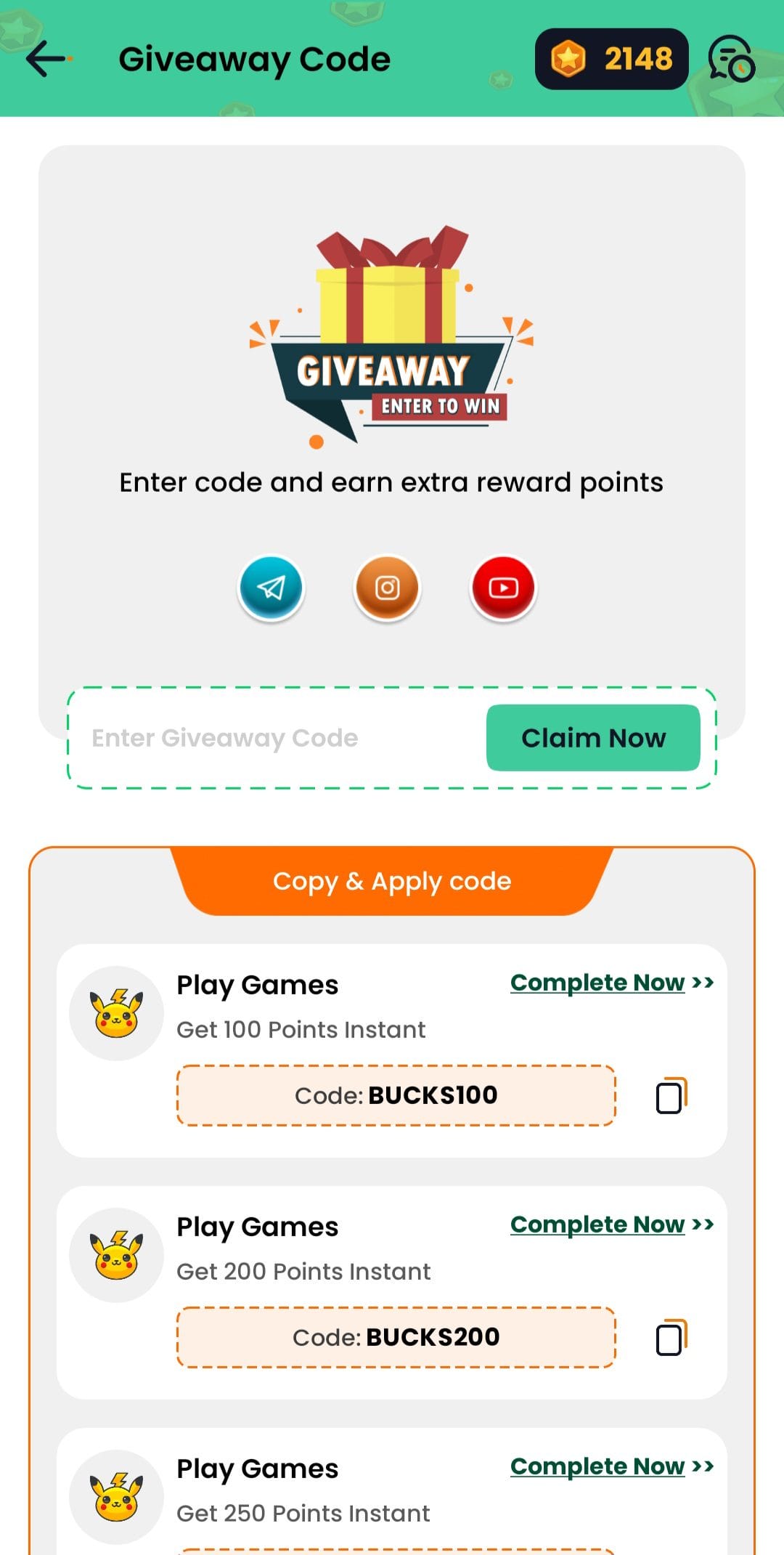 Play Bucks Giveaways