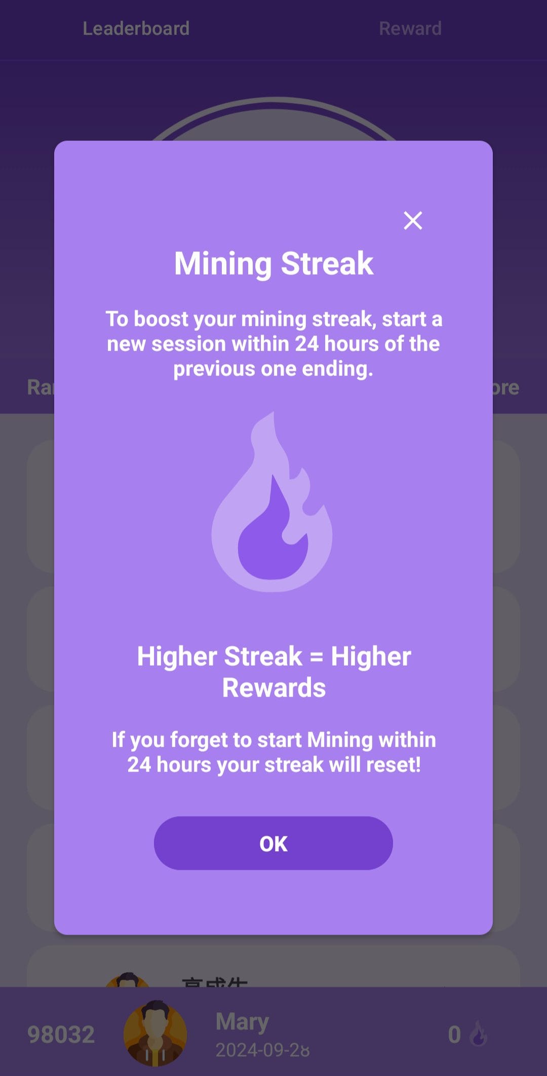 QuBit Network Mining Streak