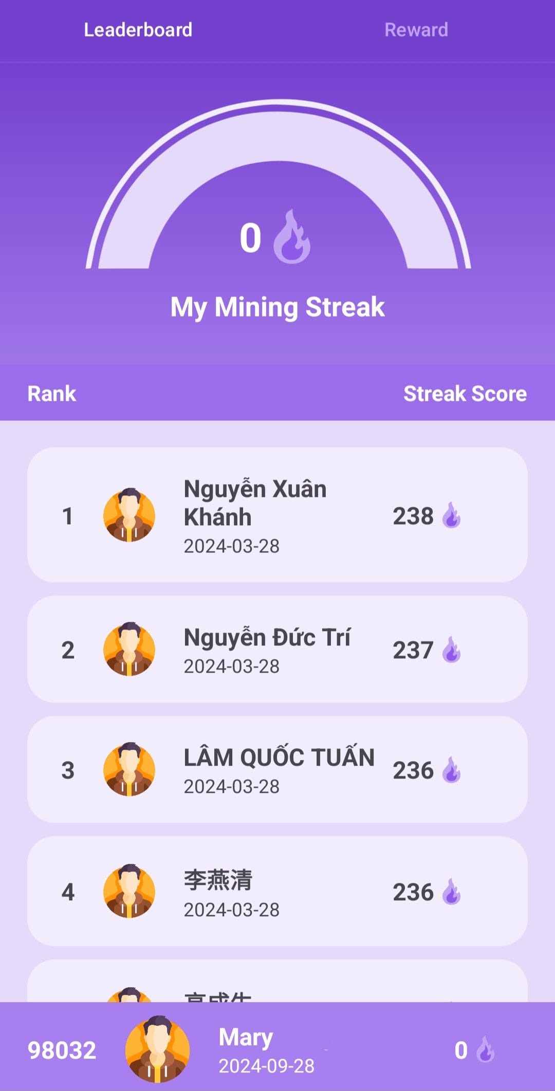 QuBit Network My Mining Streak