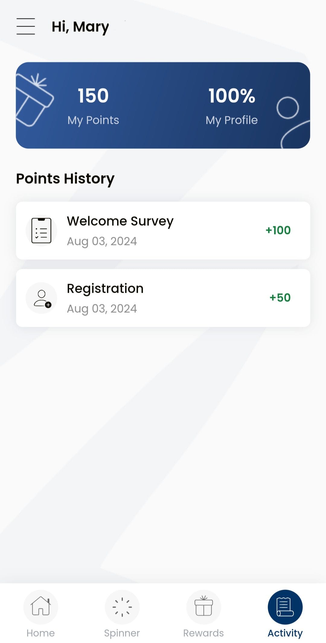 SurveyOptimus Points History