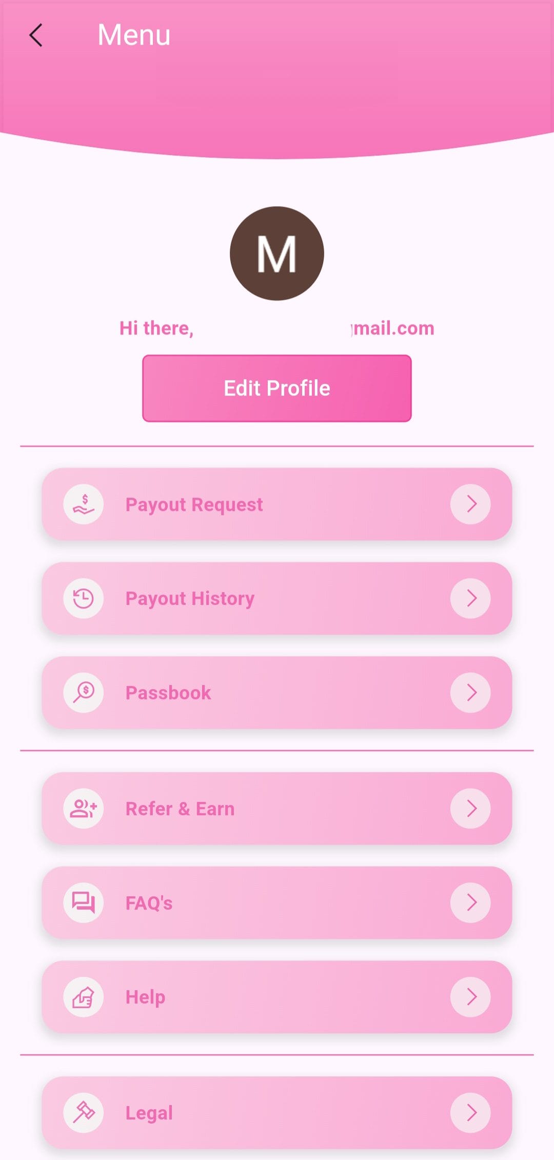 Surveys Queen Profile Menu