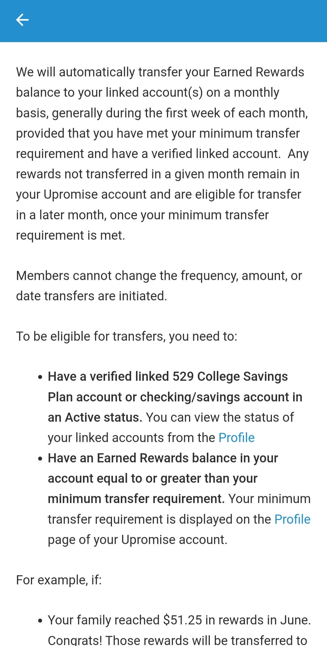 Upromise Withdraw Options