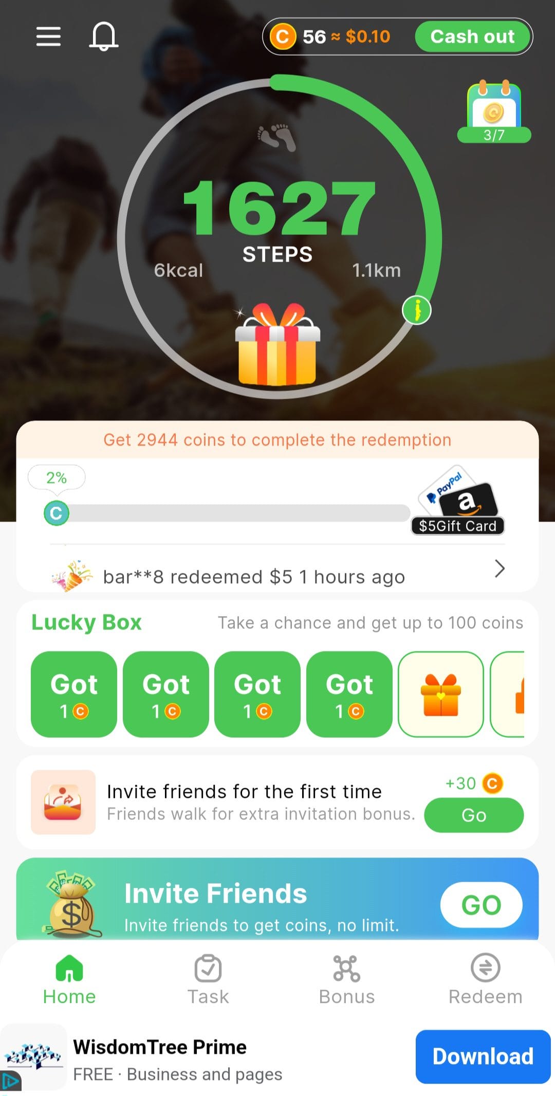 WalkTask Lucky Boxes