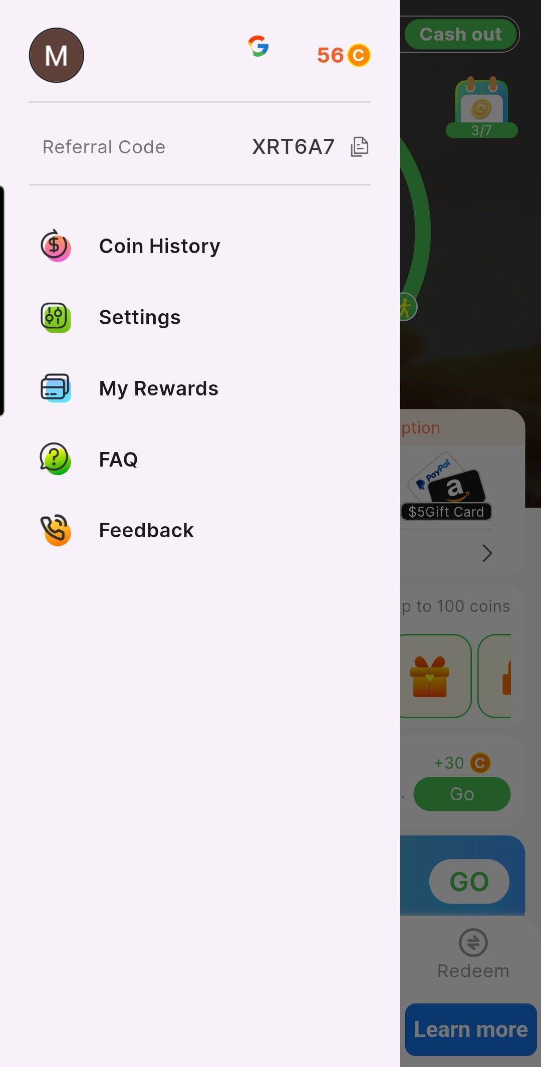 WalkTask Profile Menu