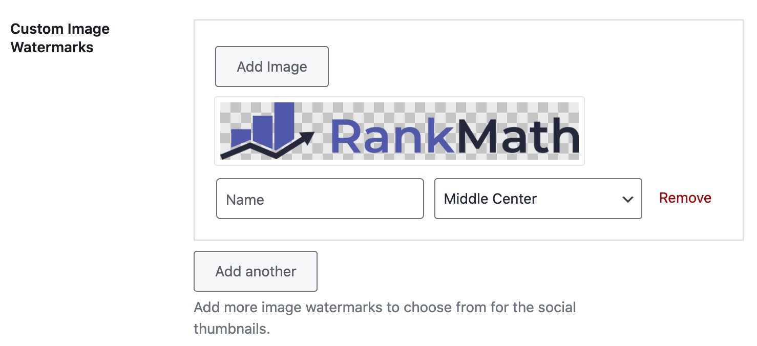 Rank Math watermark options