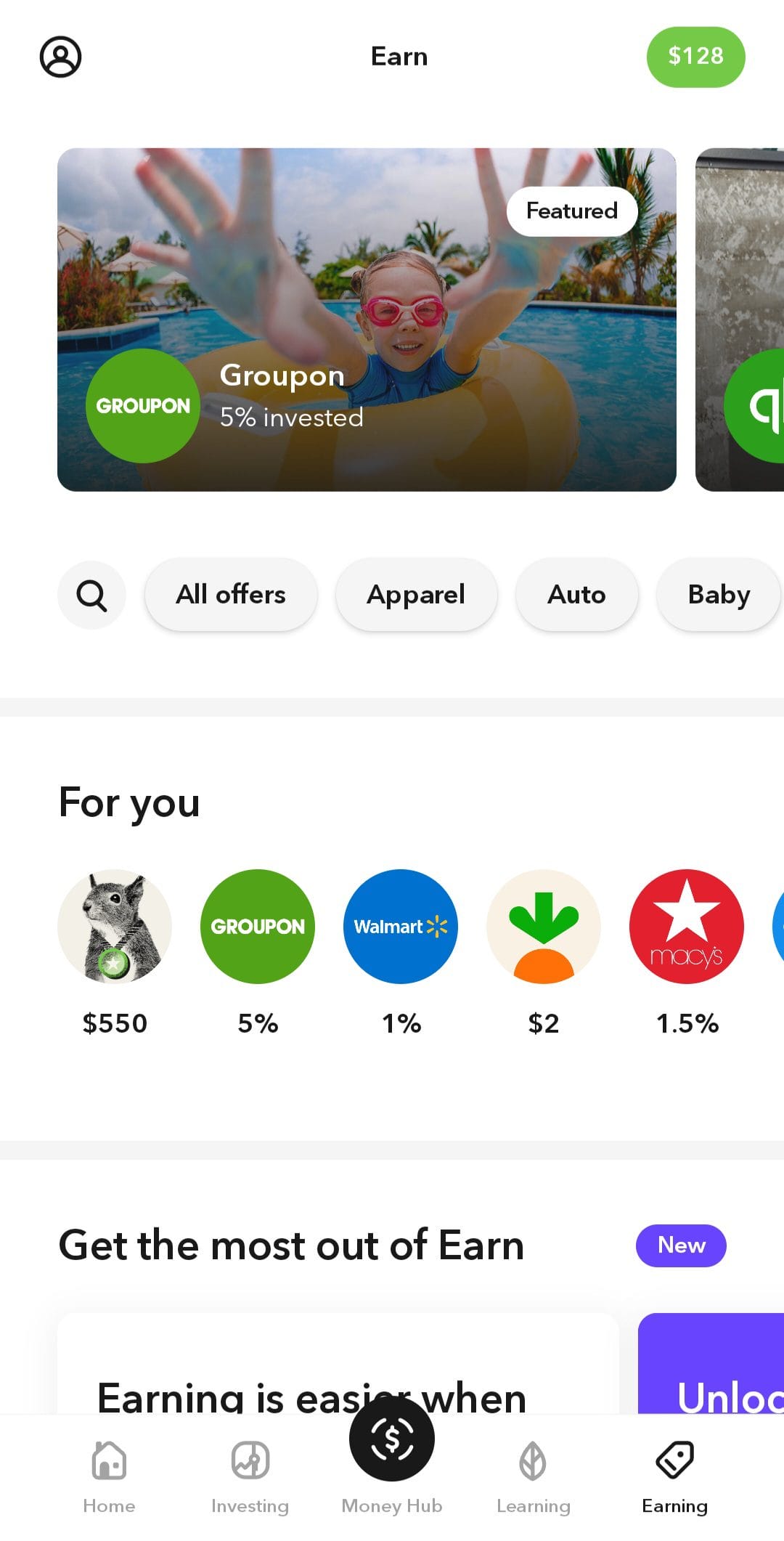 Acorns Earn Cashback