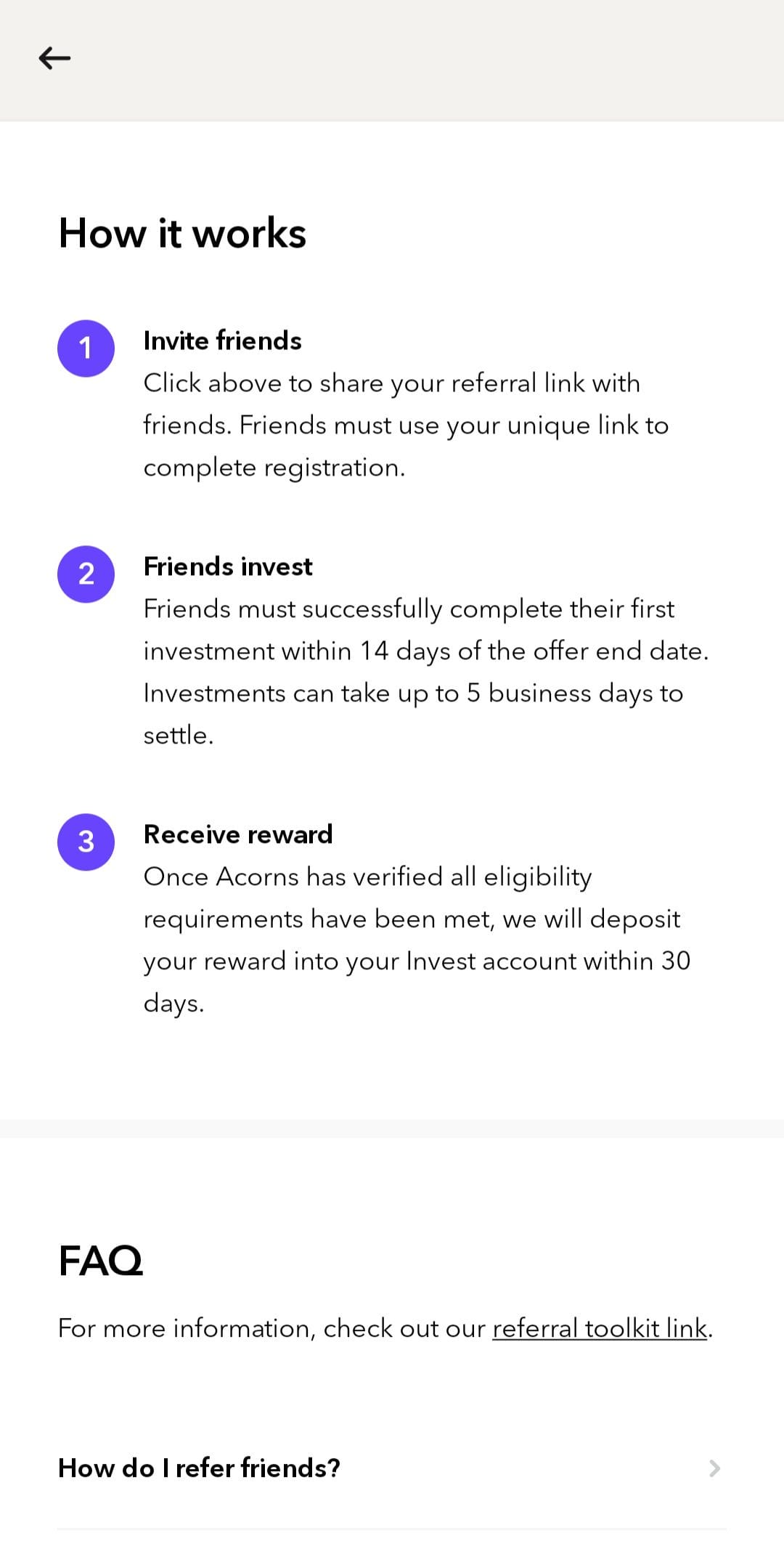 Acorns How Referrals Work