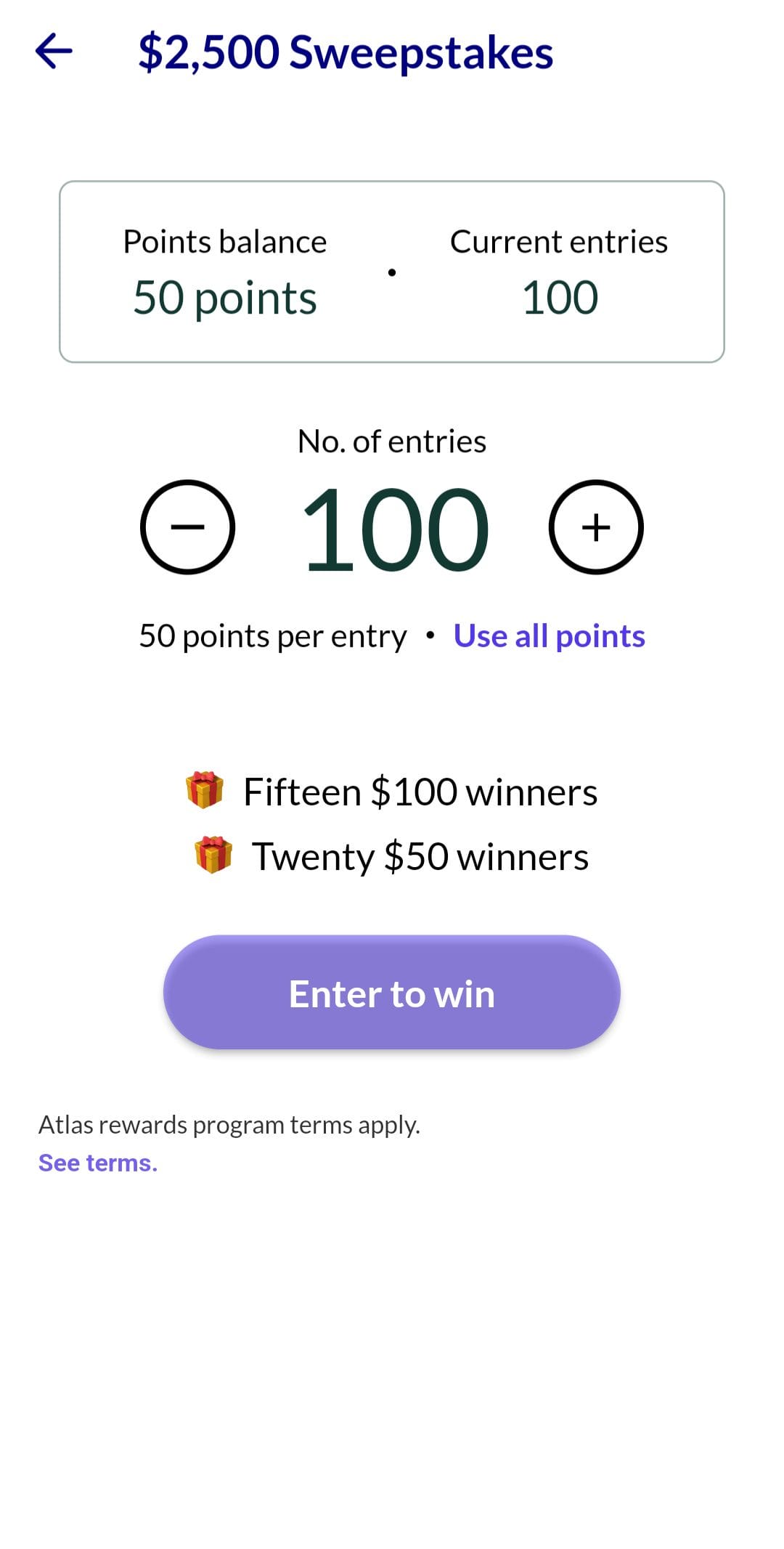 Atlas Sweepstakes