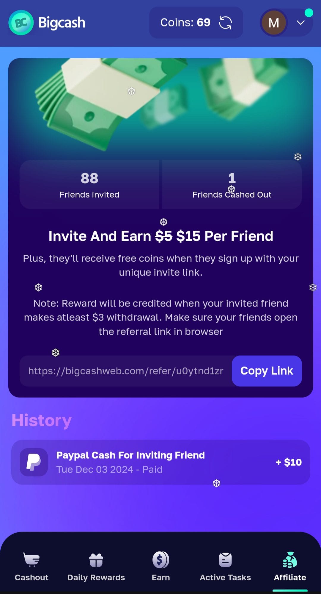 Bigcashweb Referral Code