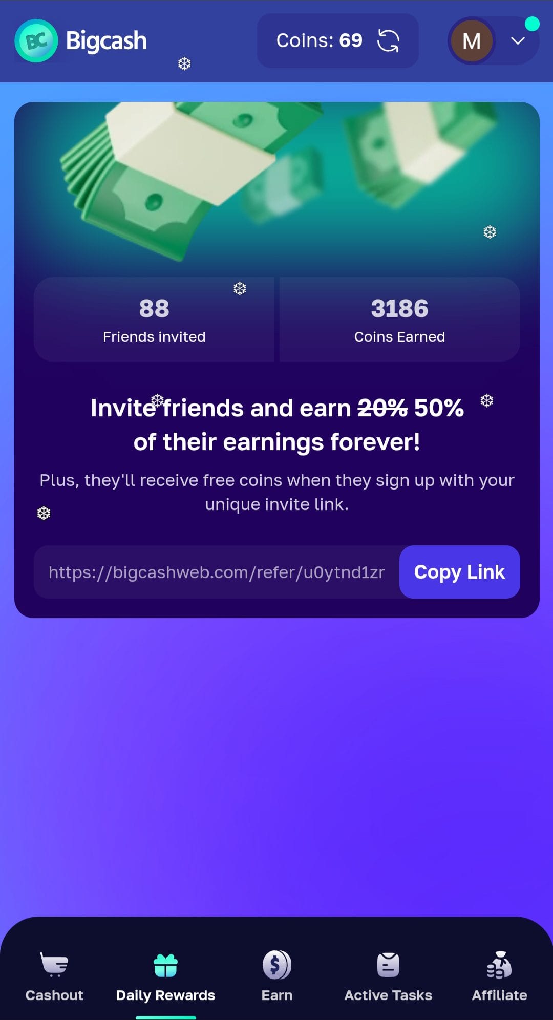 Bigcashweb Invite Friends