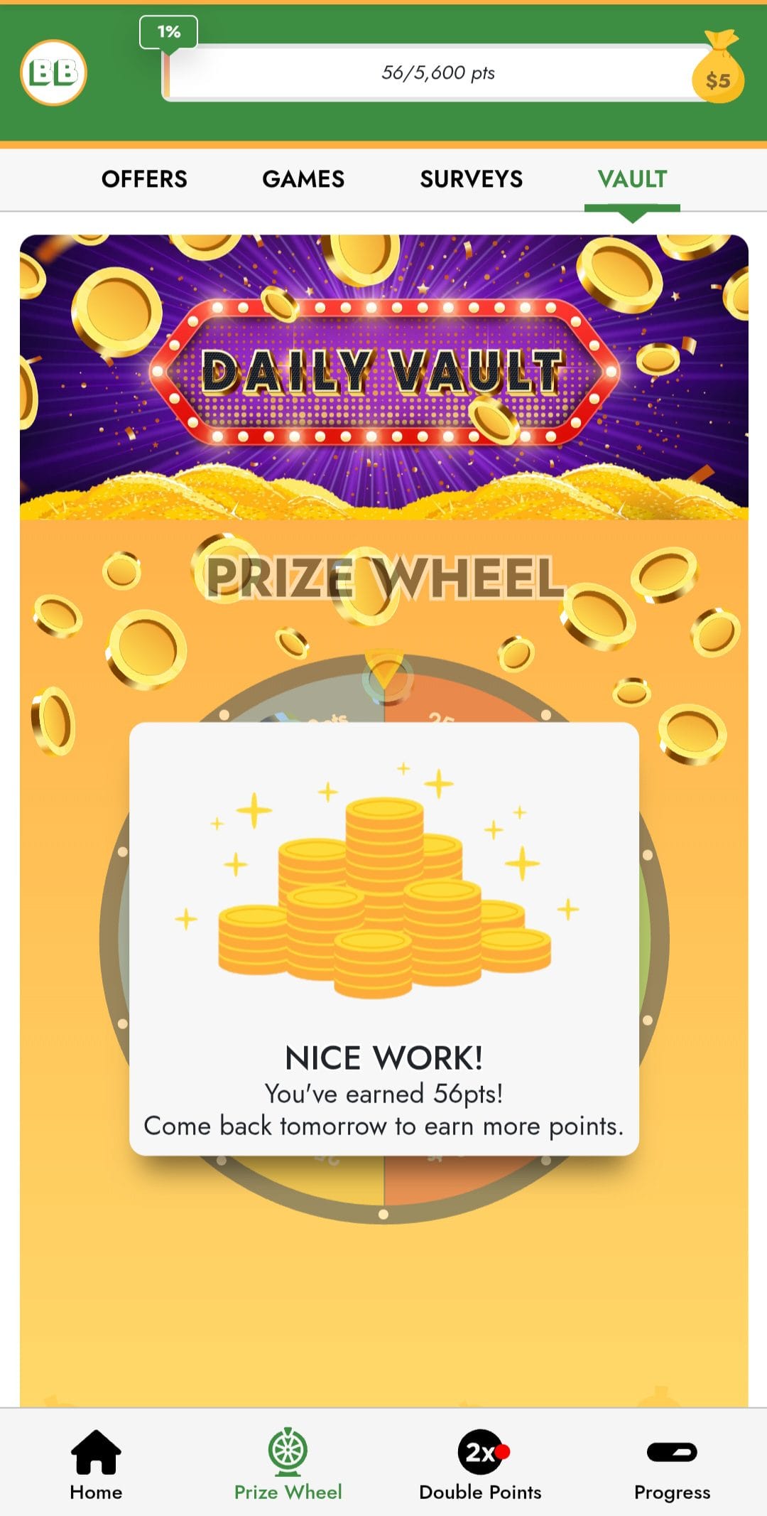Bonus Bucks Spin Prize Wheel