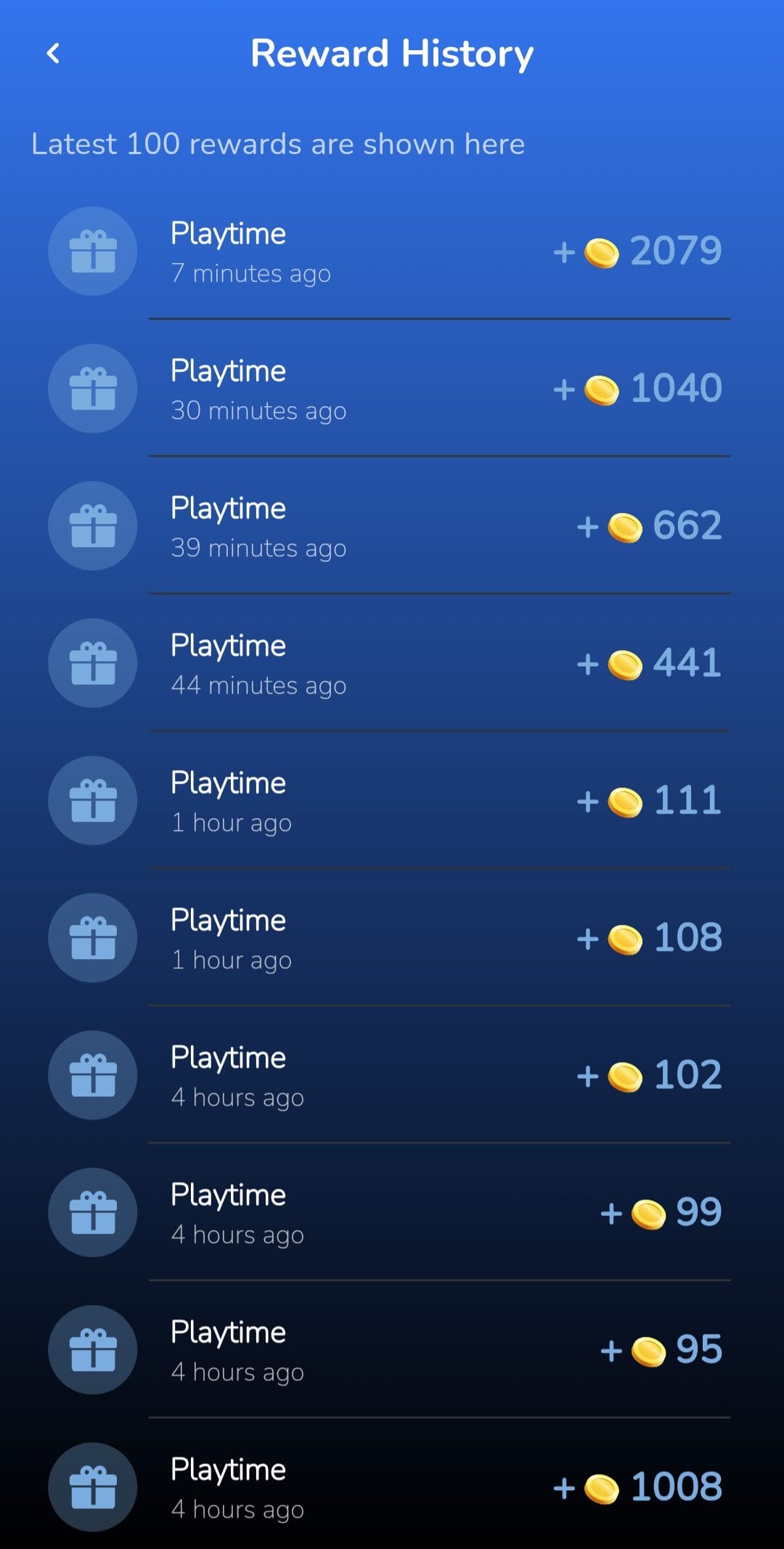 Cash Jungle Earning History