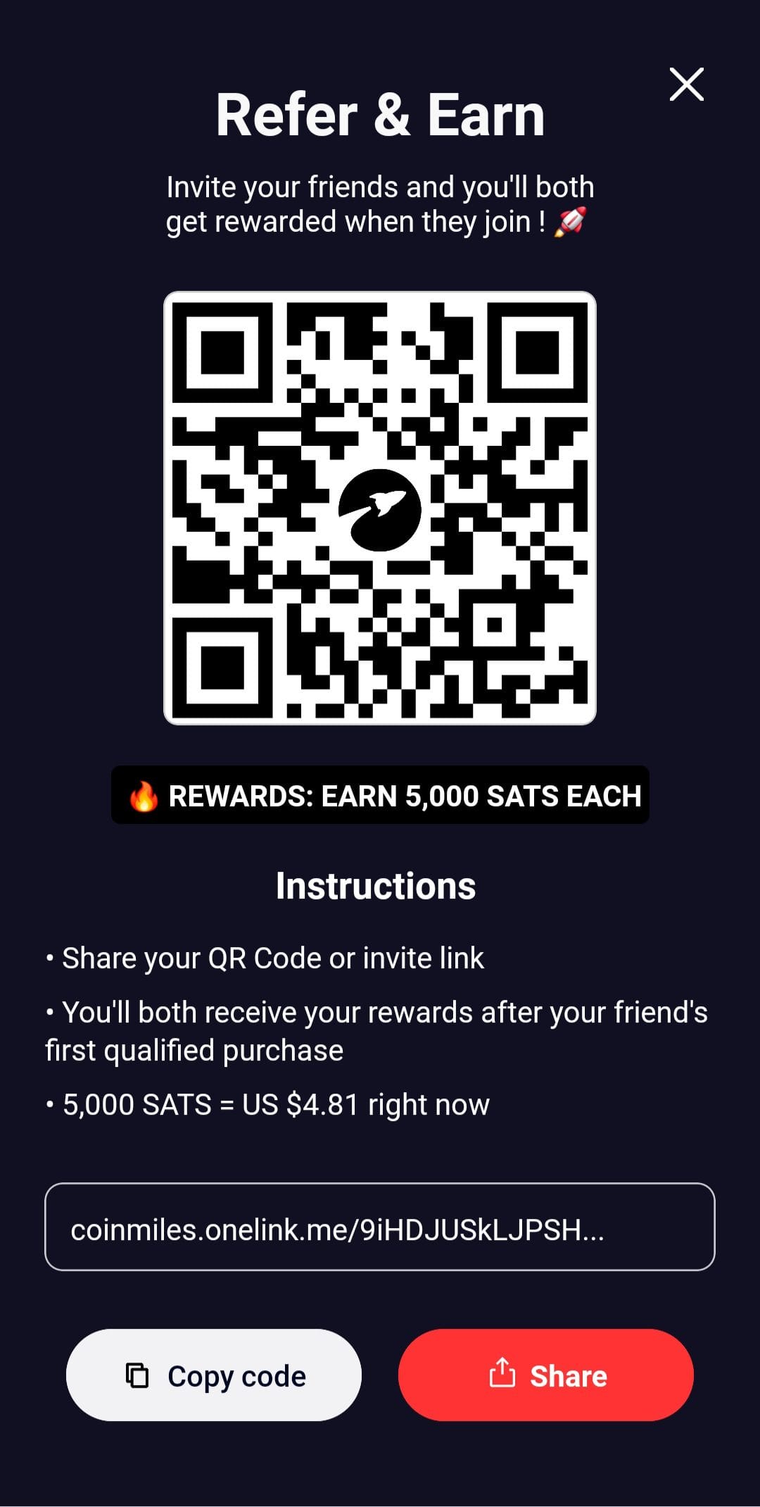 Coinmiles Referral Code