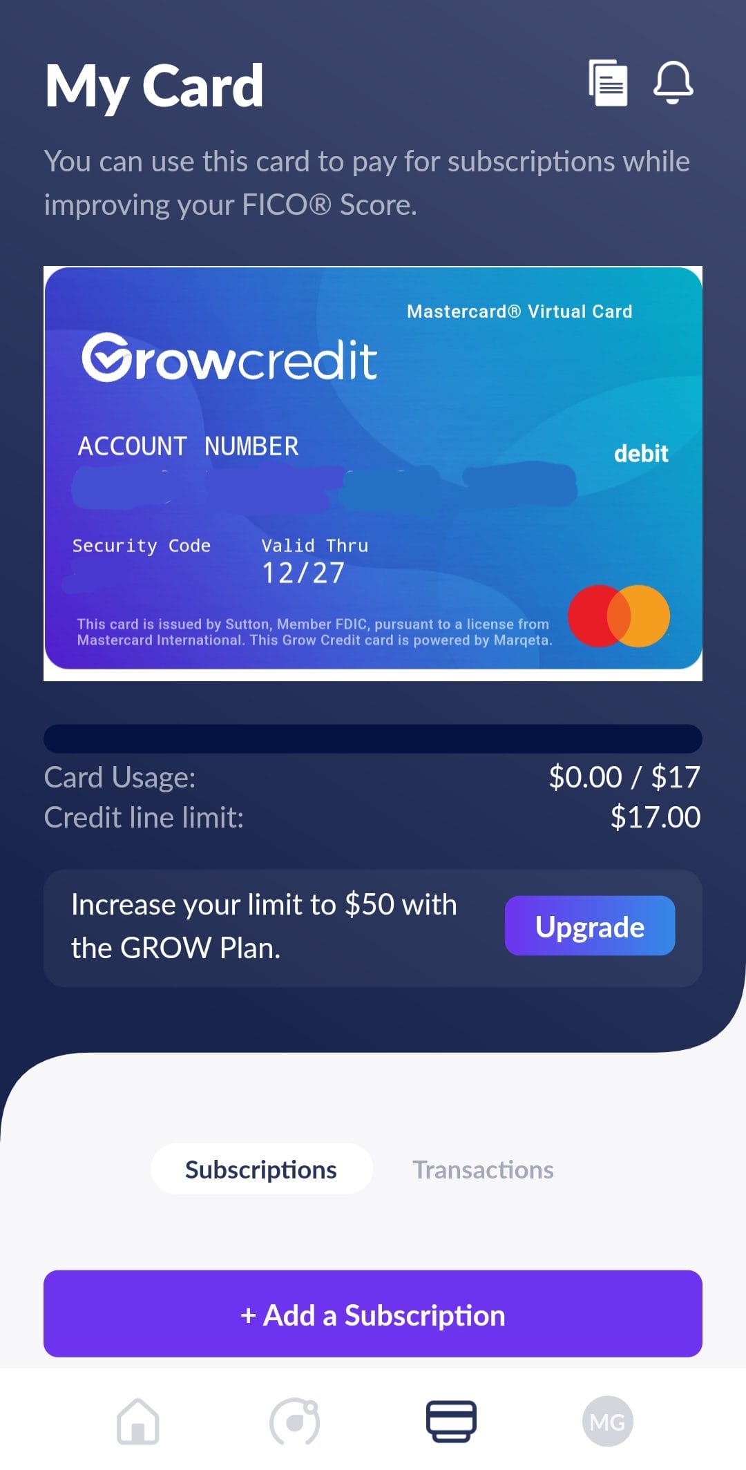 Grow Credit My Card