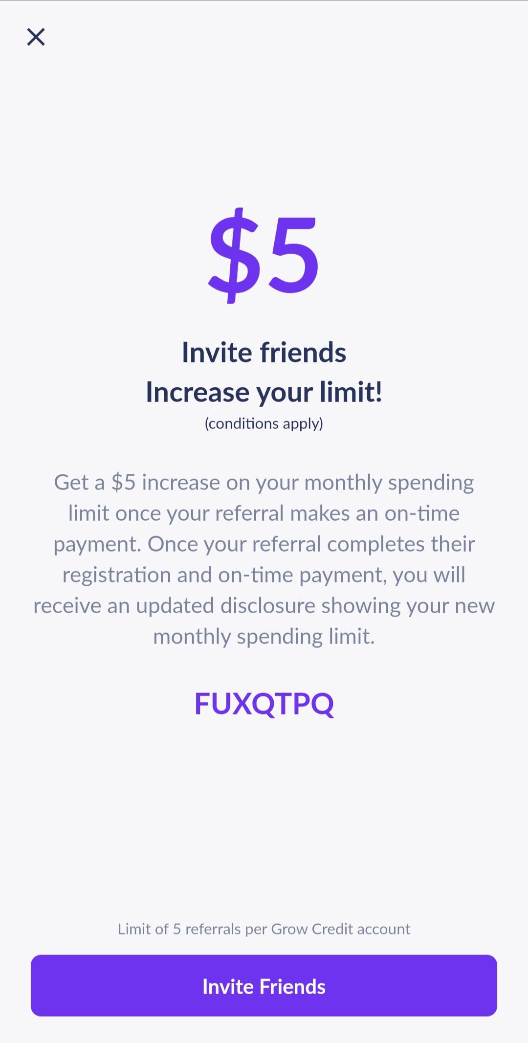 Grow Credit Referral Code