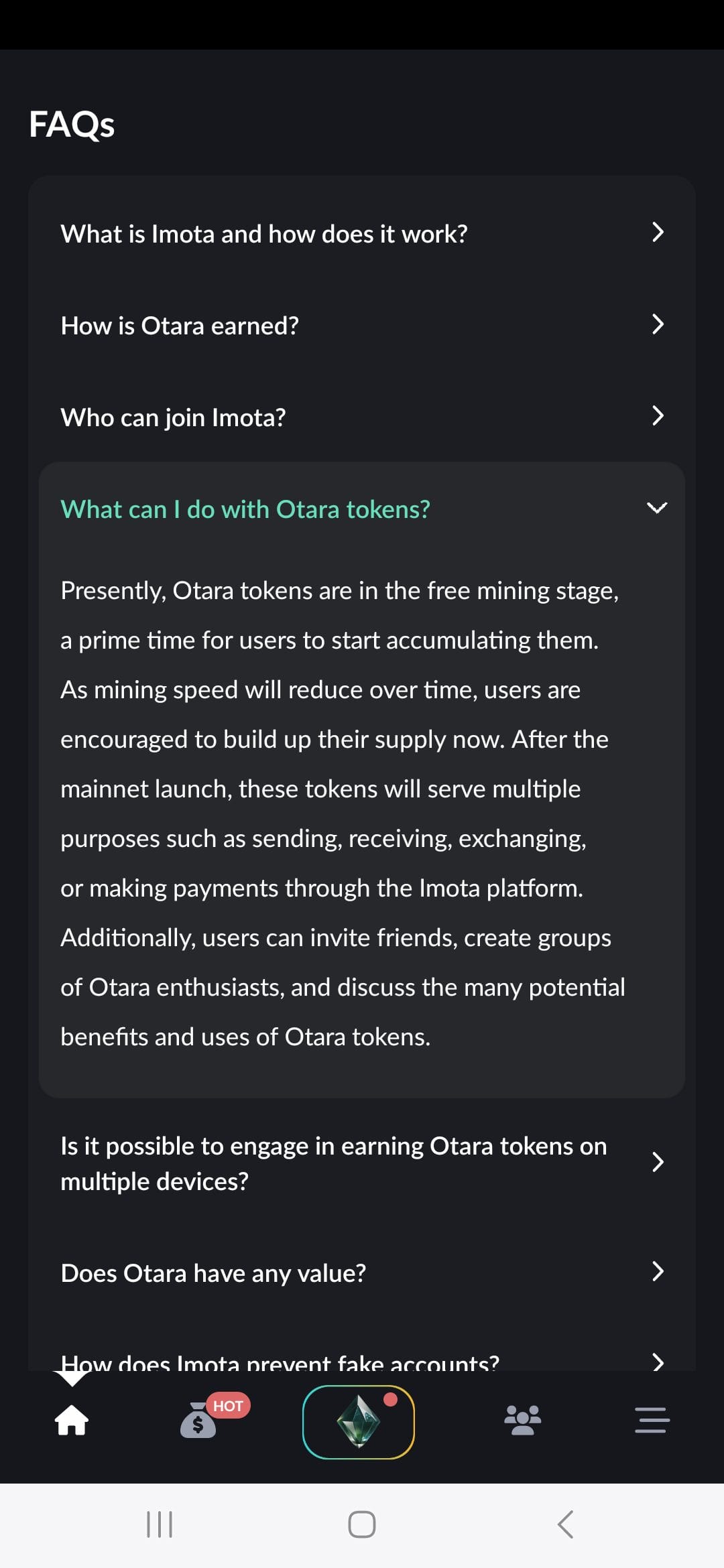 Imota Cashout FAQs