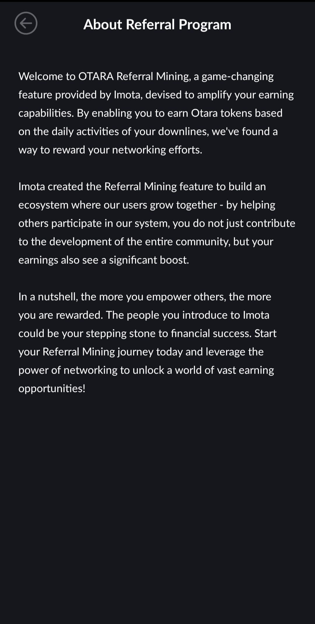 Imota Referral Program