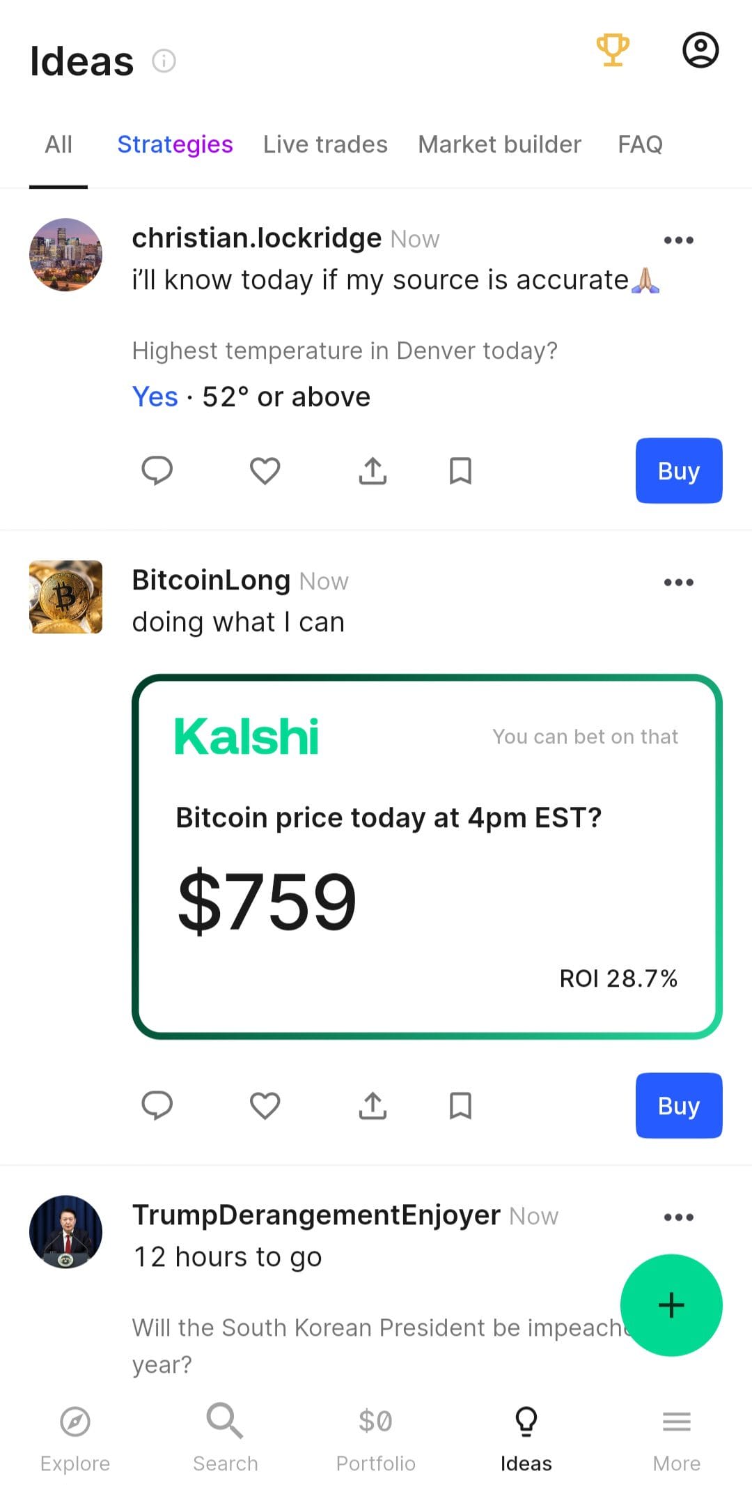 Kalshi Ideas