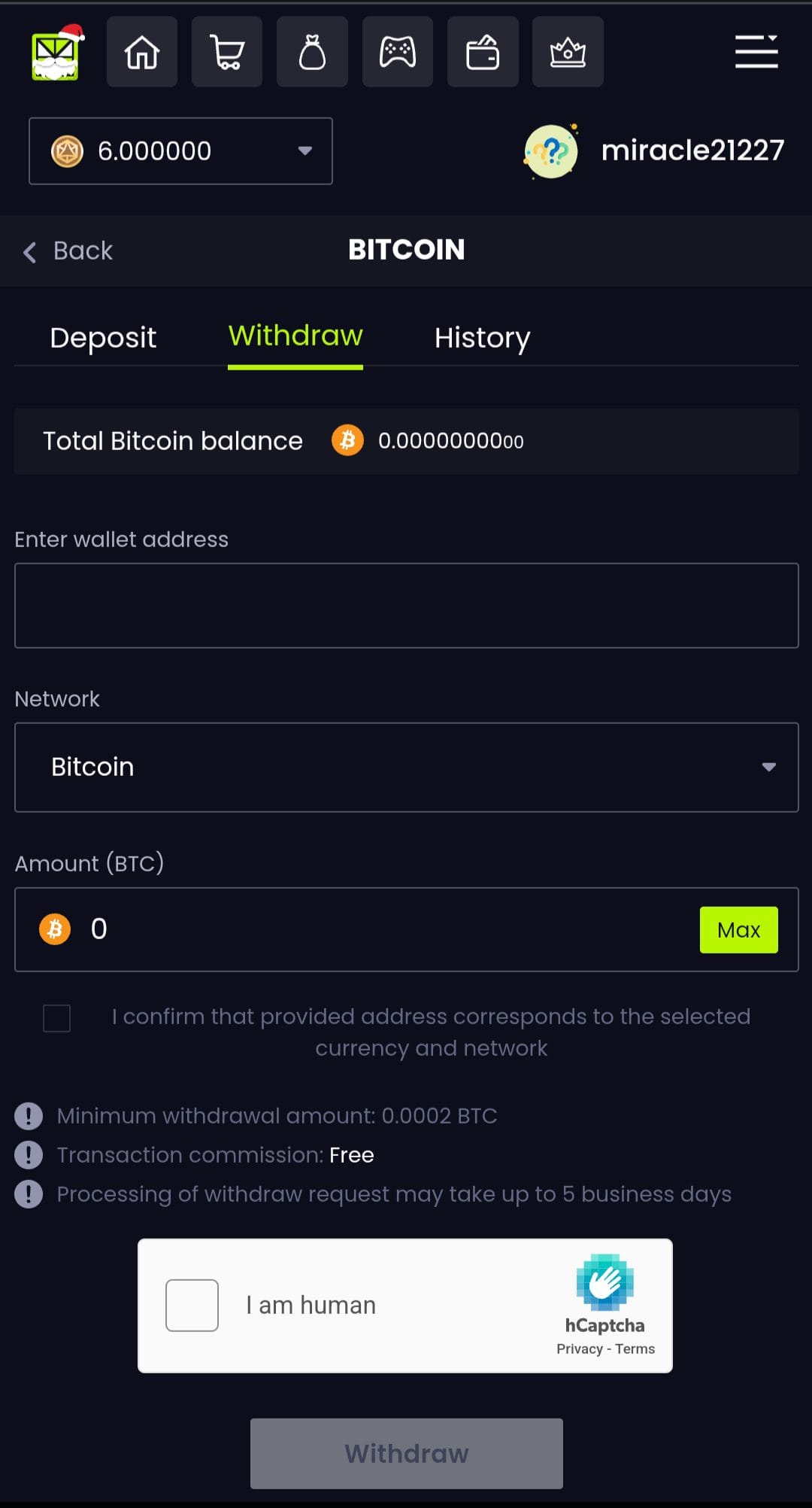 Limercoin Withdraw Crypto