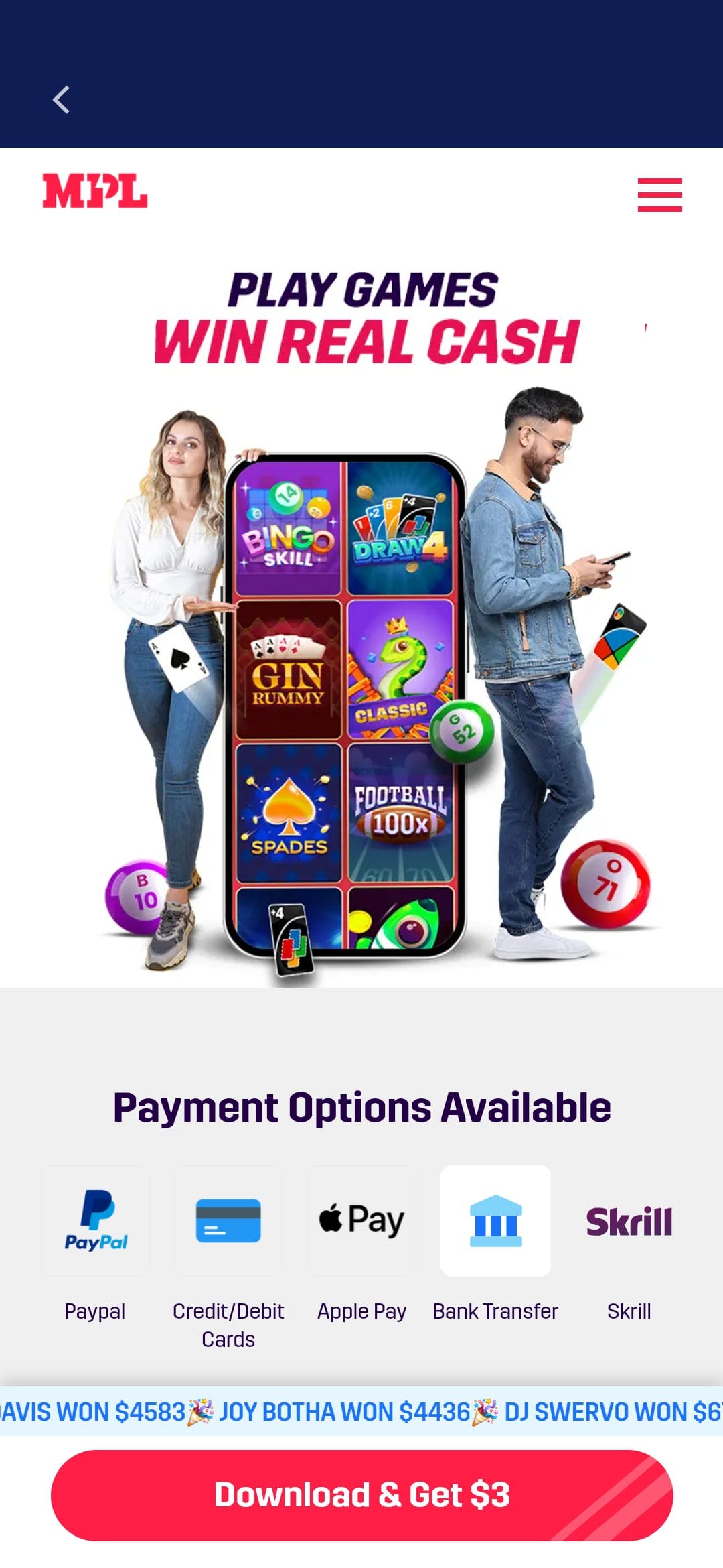 SpadesGin Duo Payment Options