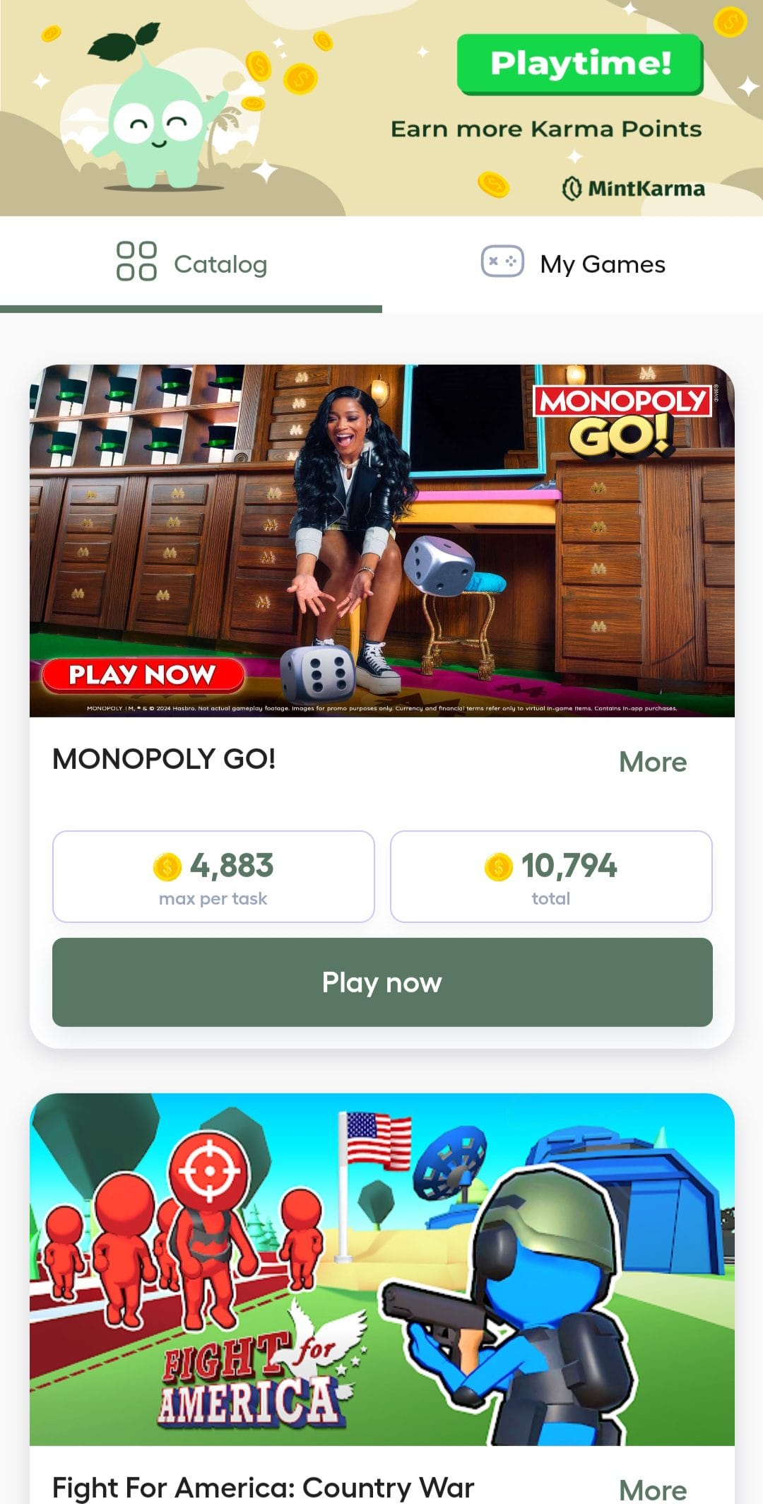 MintKarma Play Games