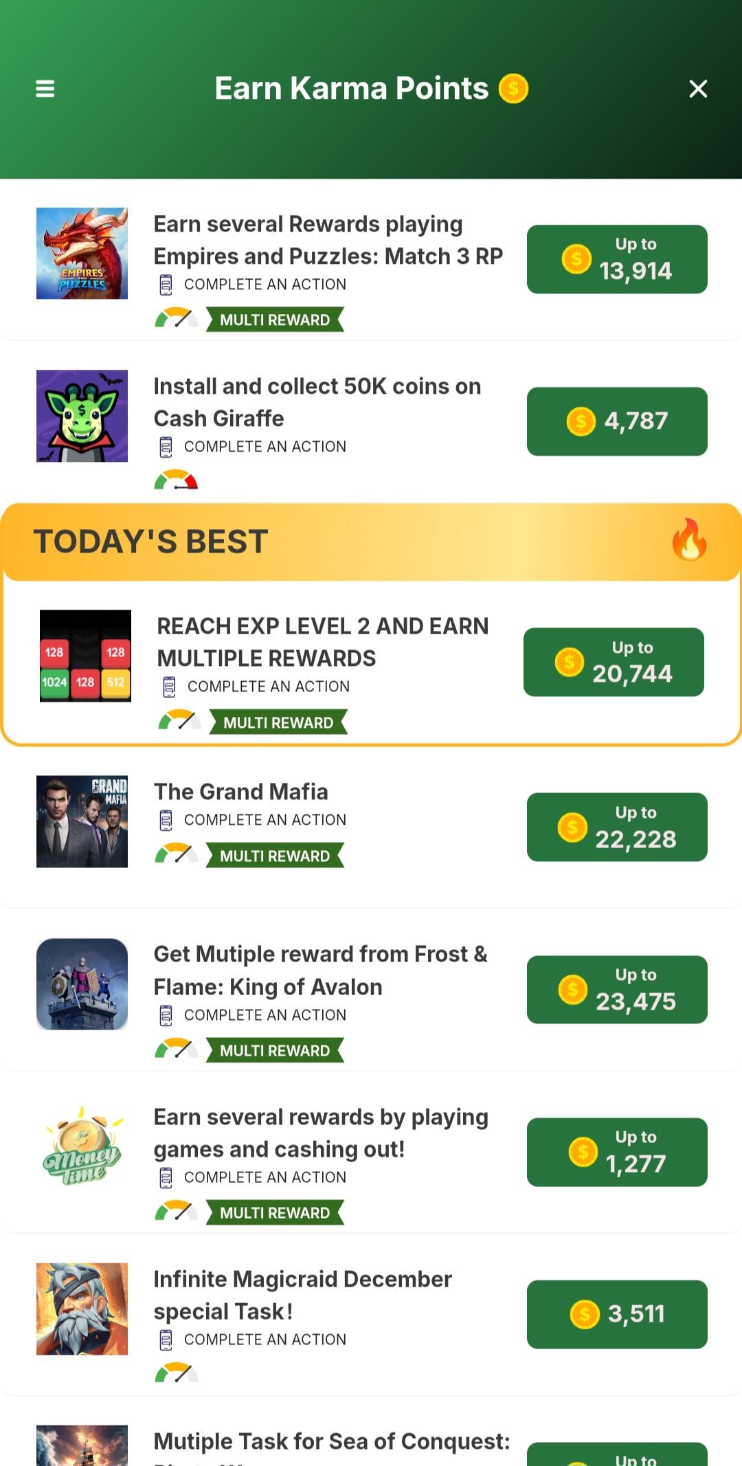 MintKarma Complete Tasks