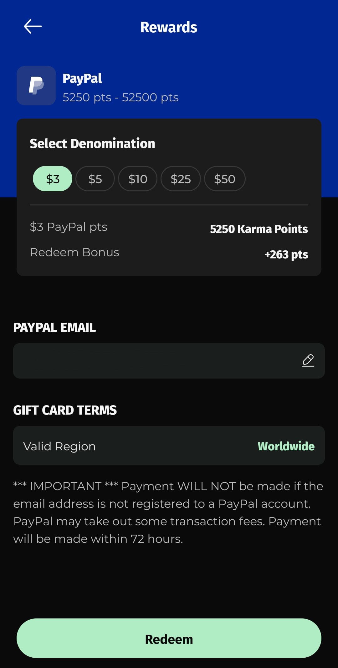 MintKarma PayPal