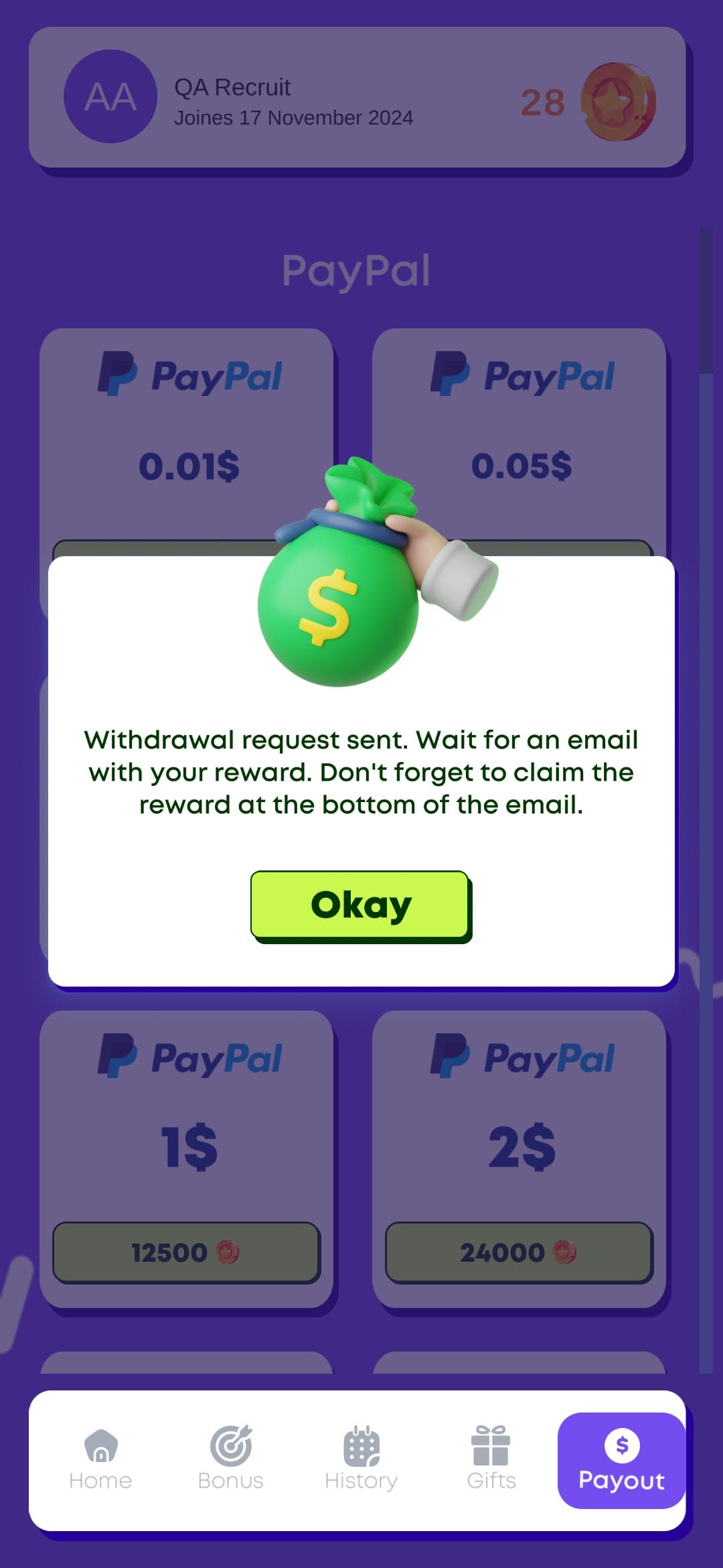 Money Plus Withdrawal Request