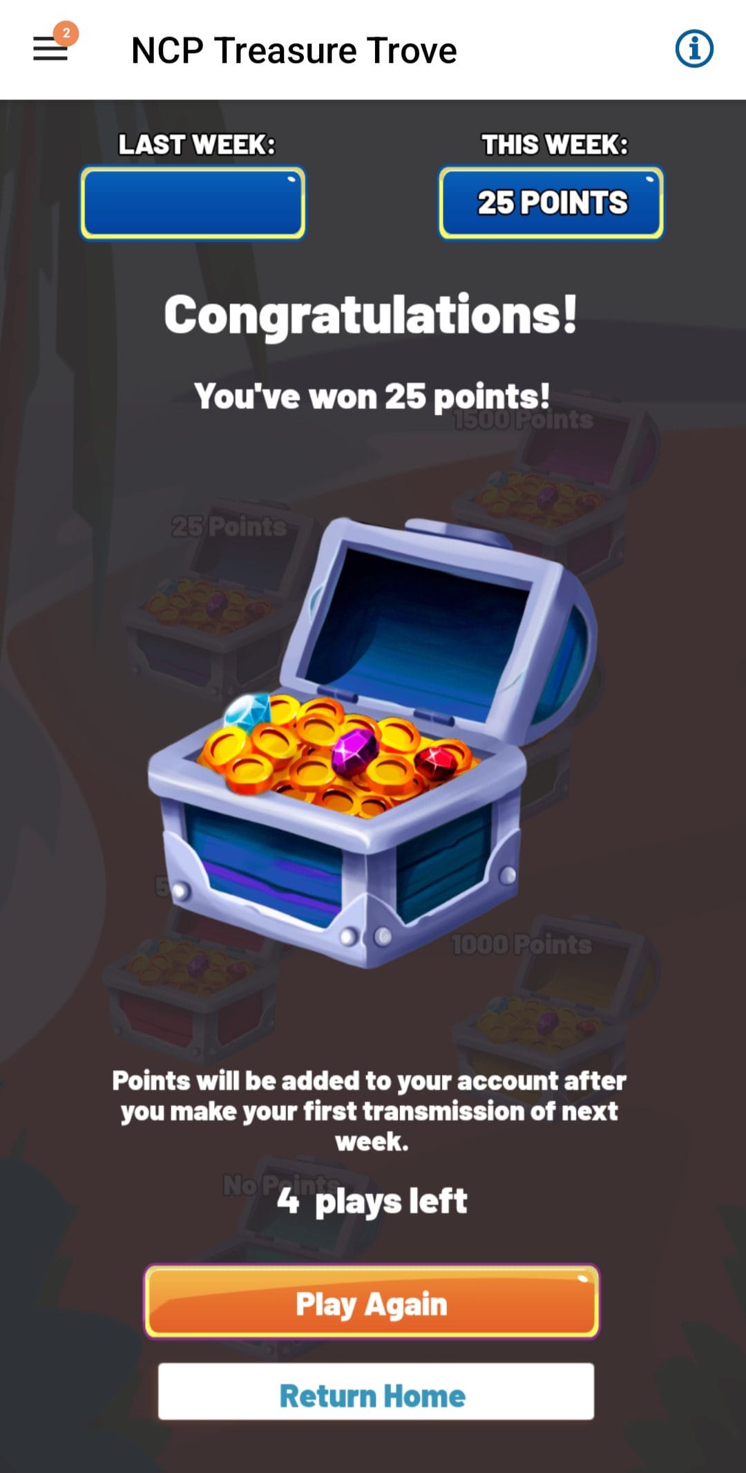NCP Mobile Win Points