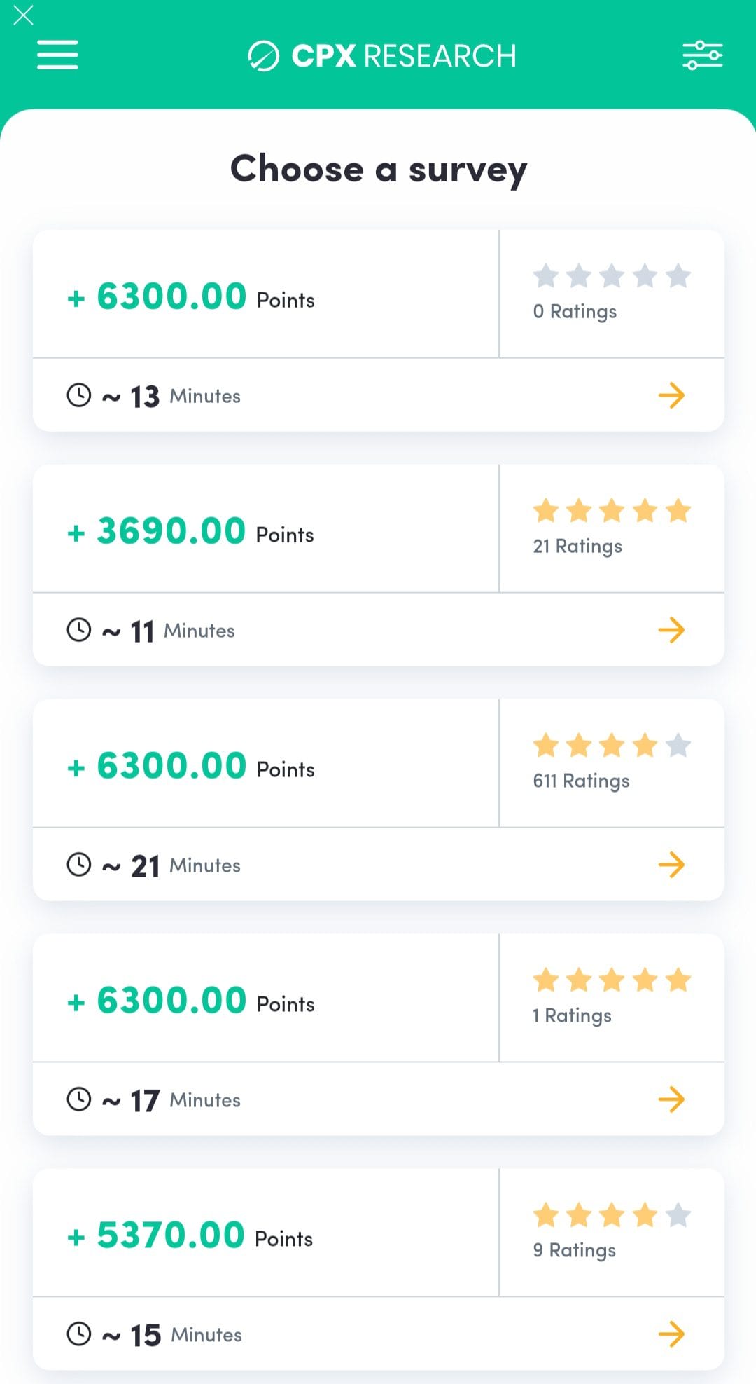 Poi Rewards CPX Research Surveys