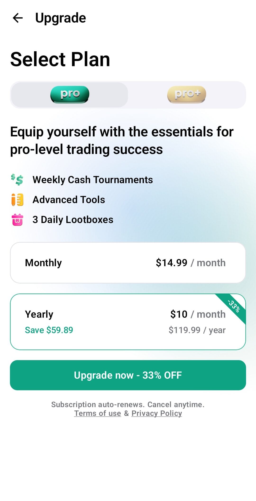 Profit.com Upgrade Plan