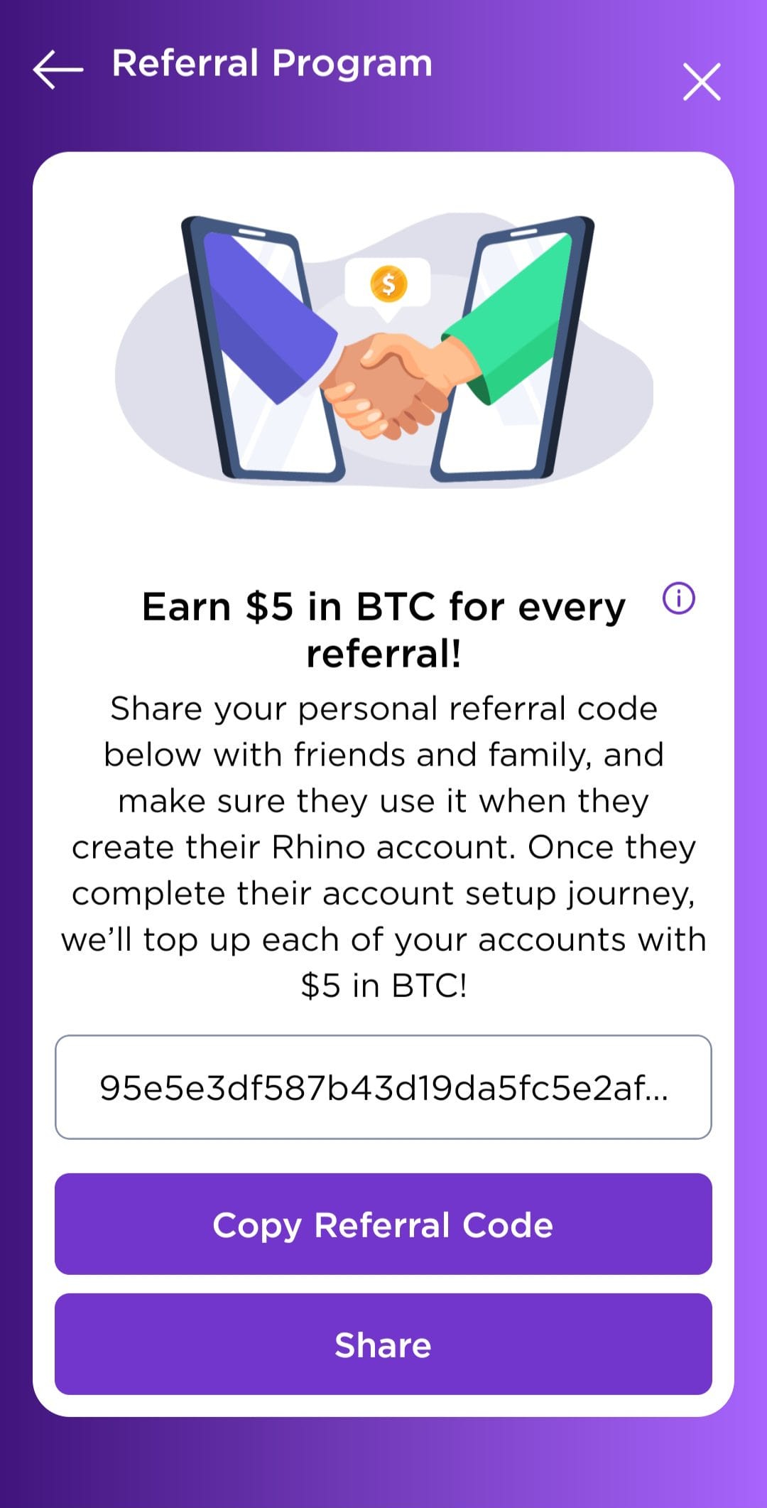 Rhino Bitcoin Referral Code