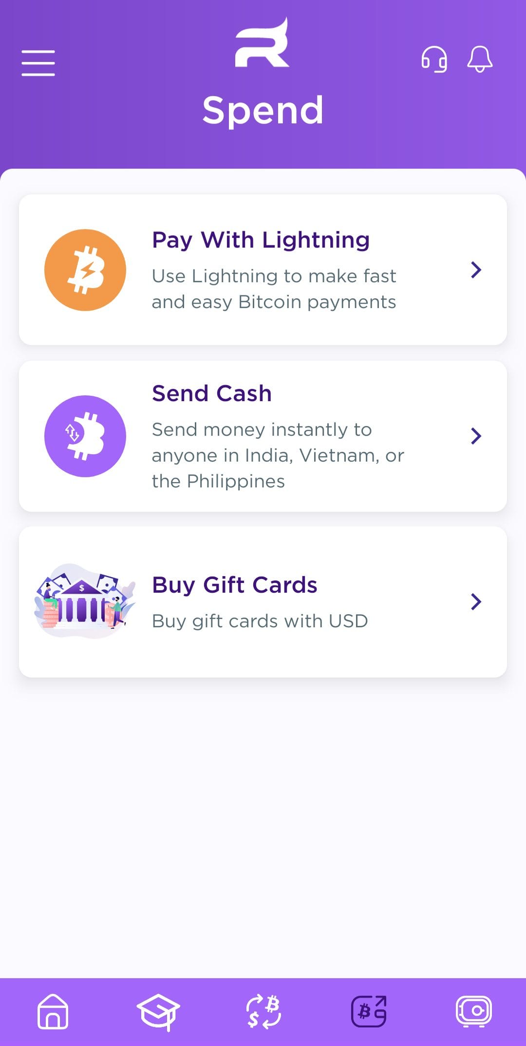 Rhino Bitcoin Spend Bitcoin