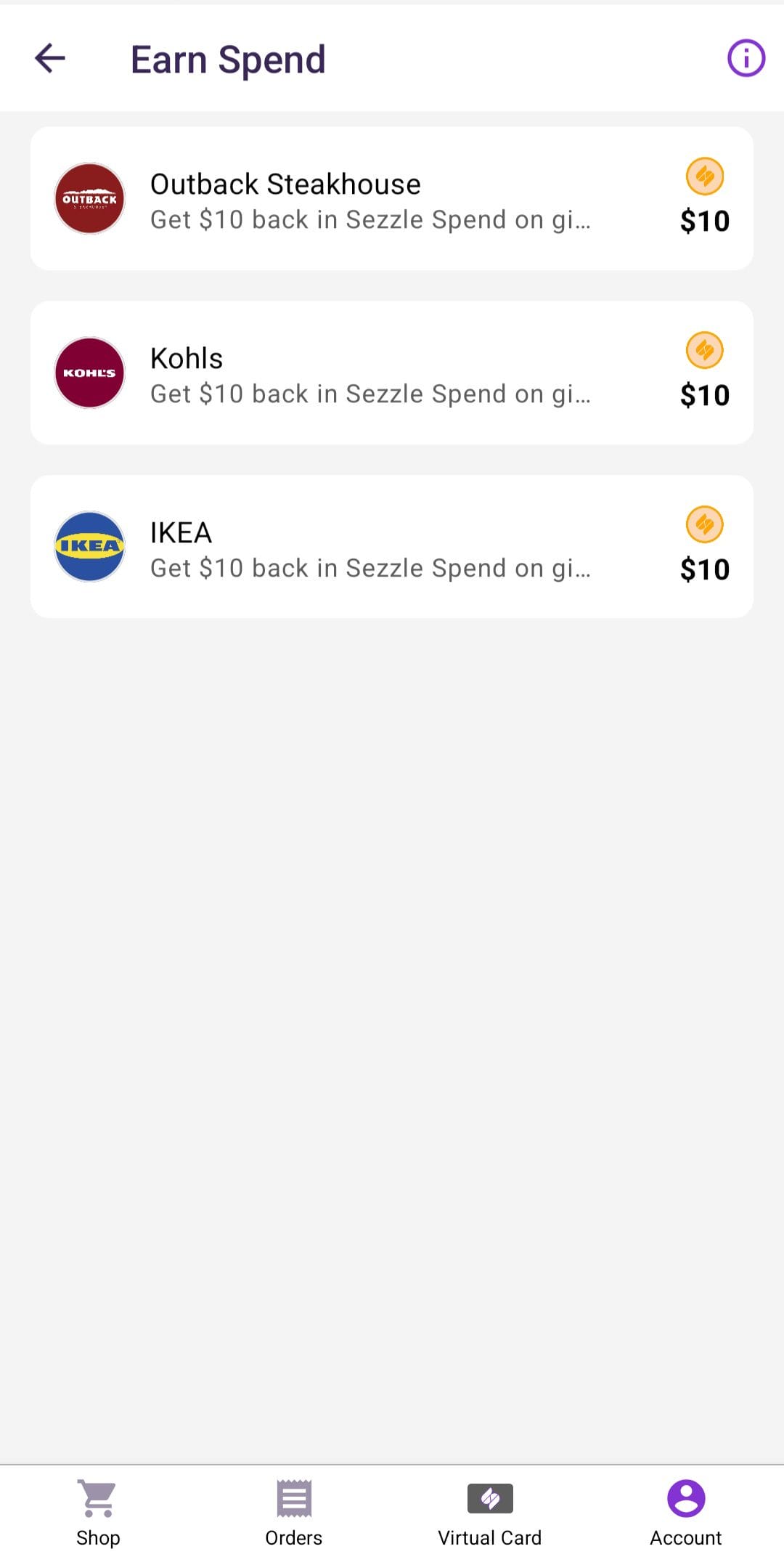 Sezzle Earn Spend