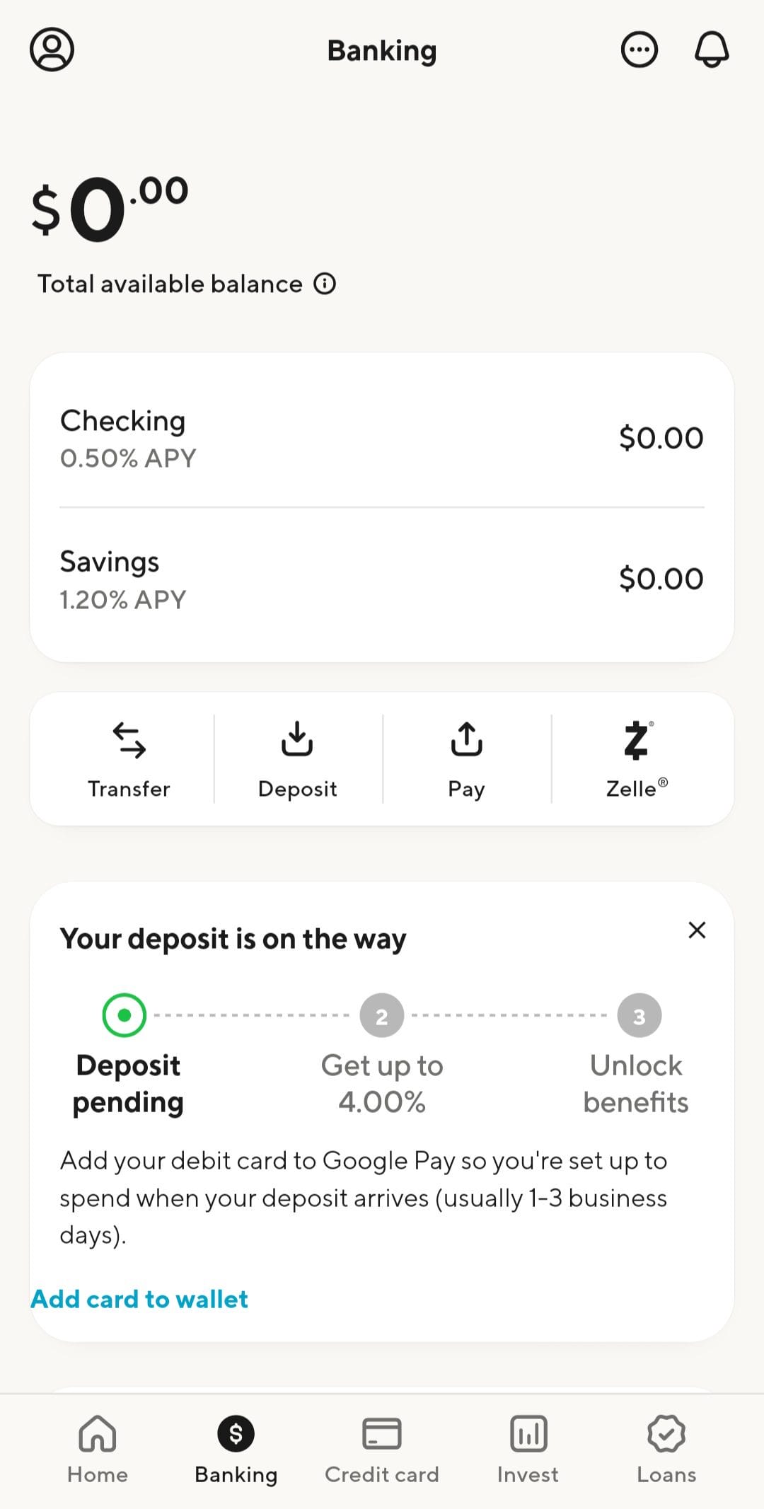 Sofi Deposit Account