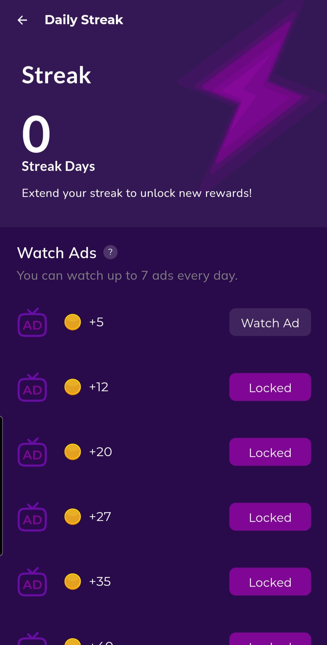 Tap & Earn Daily Streak