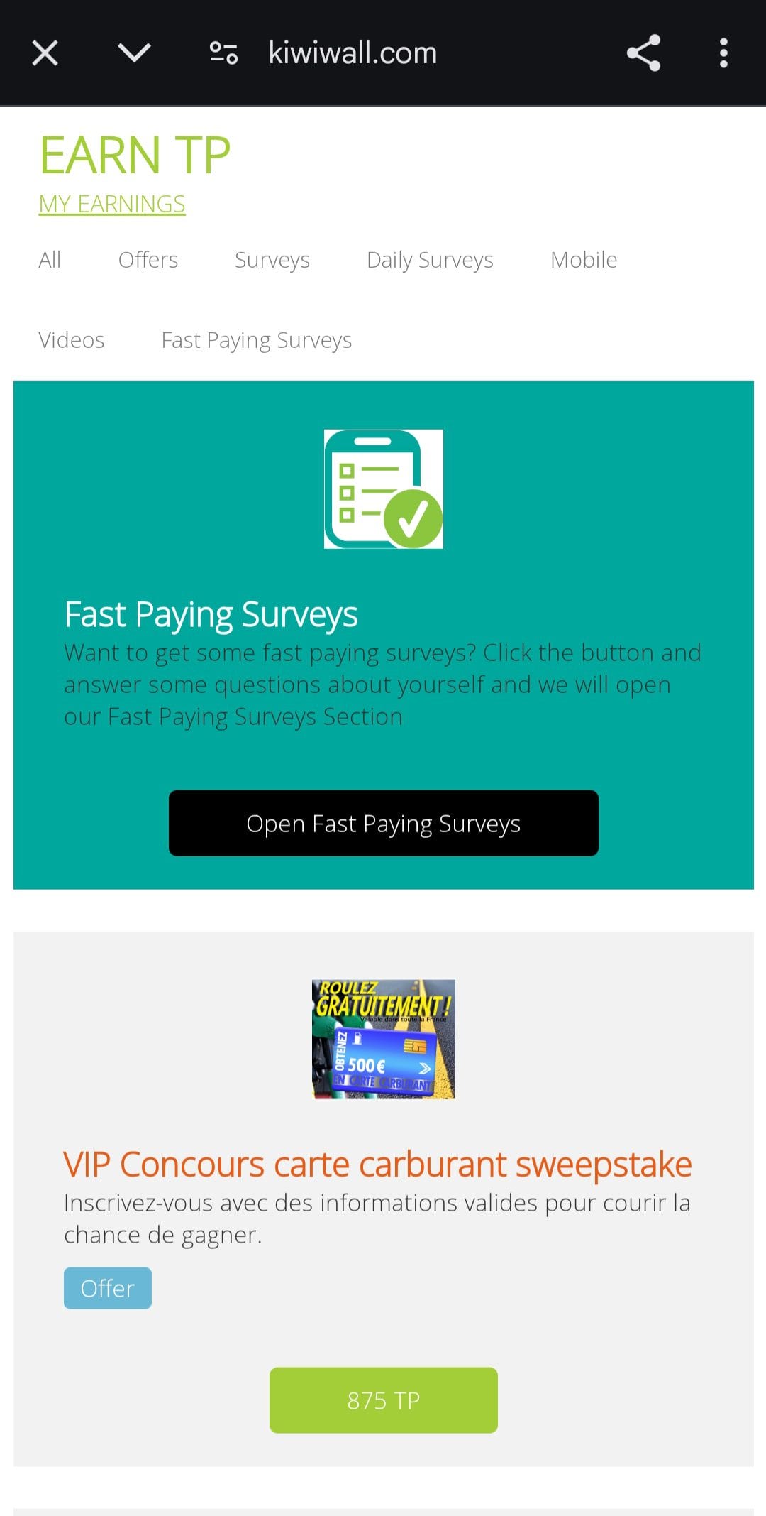 TaskPay KiwiWall Offers