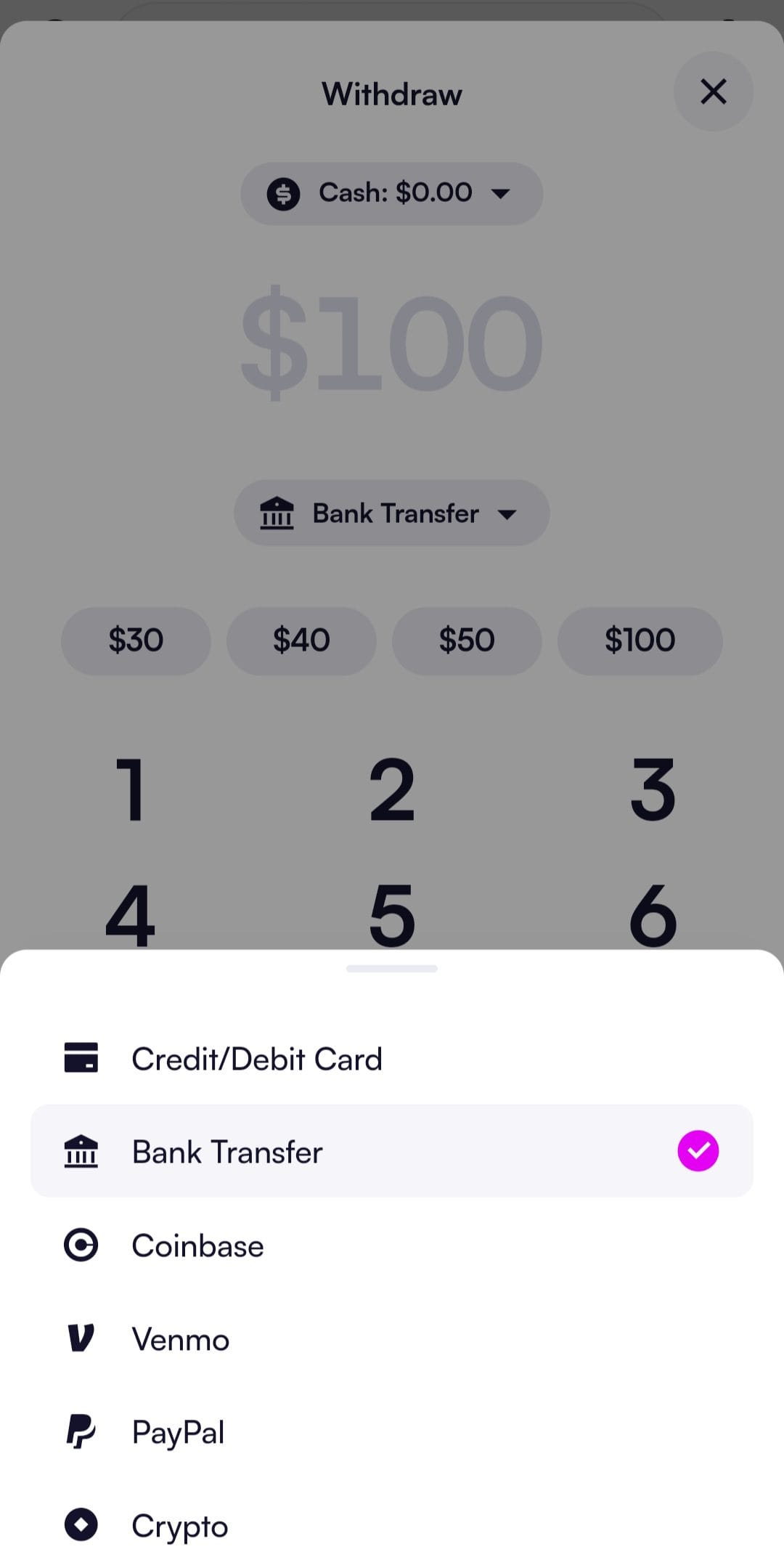 Moonshot Withdrawal Options