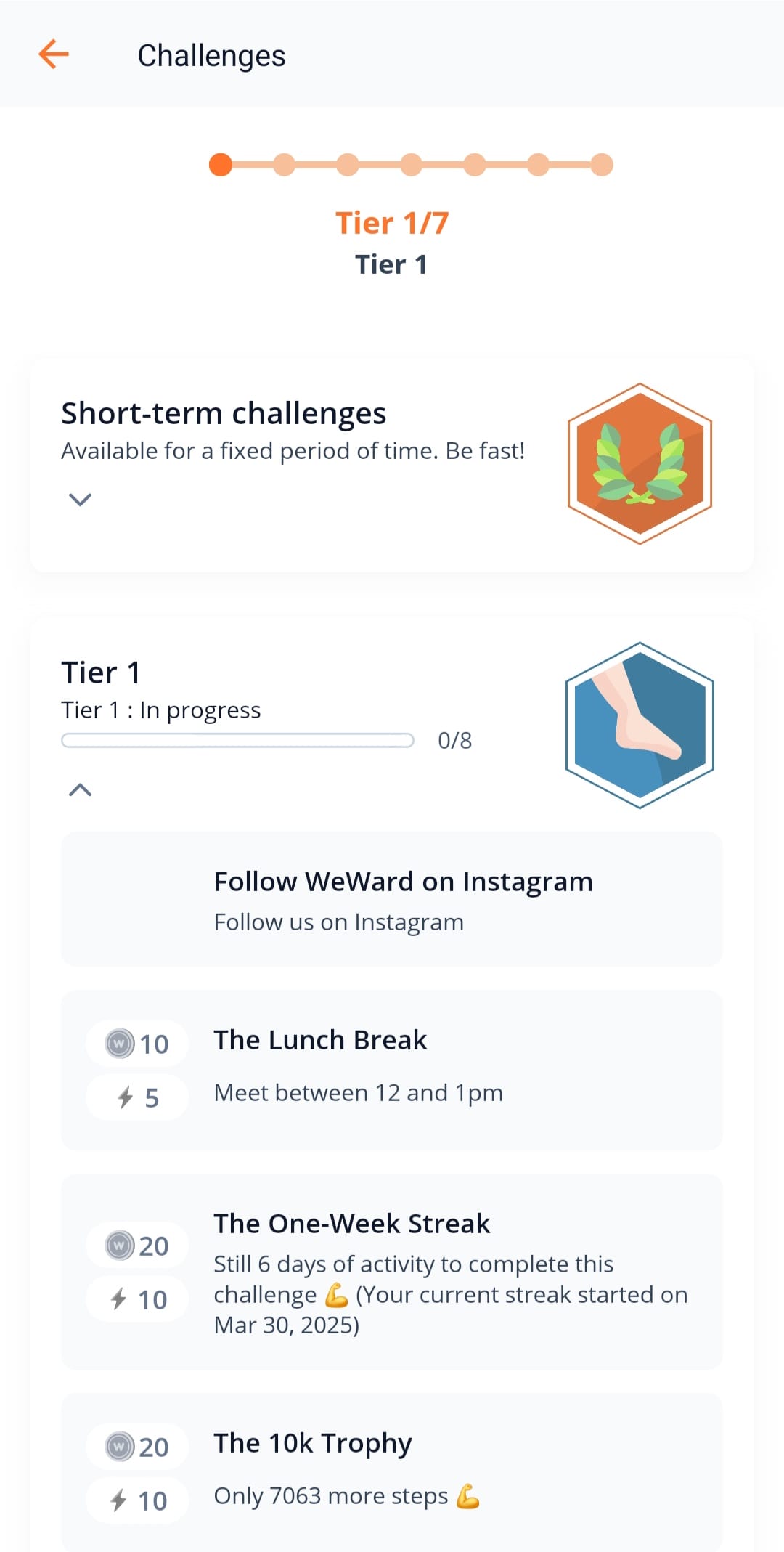WeWard Challenges